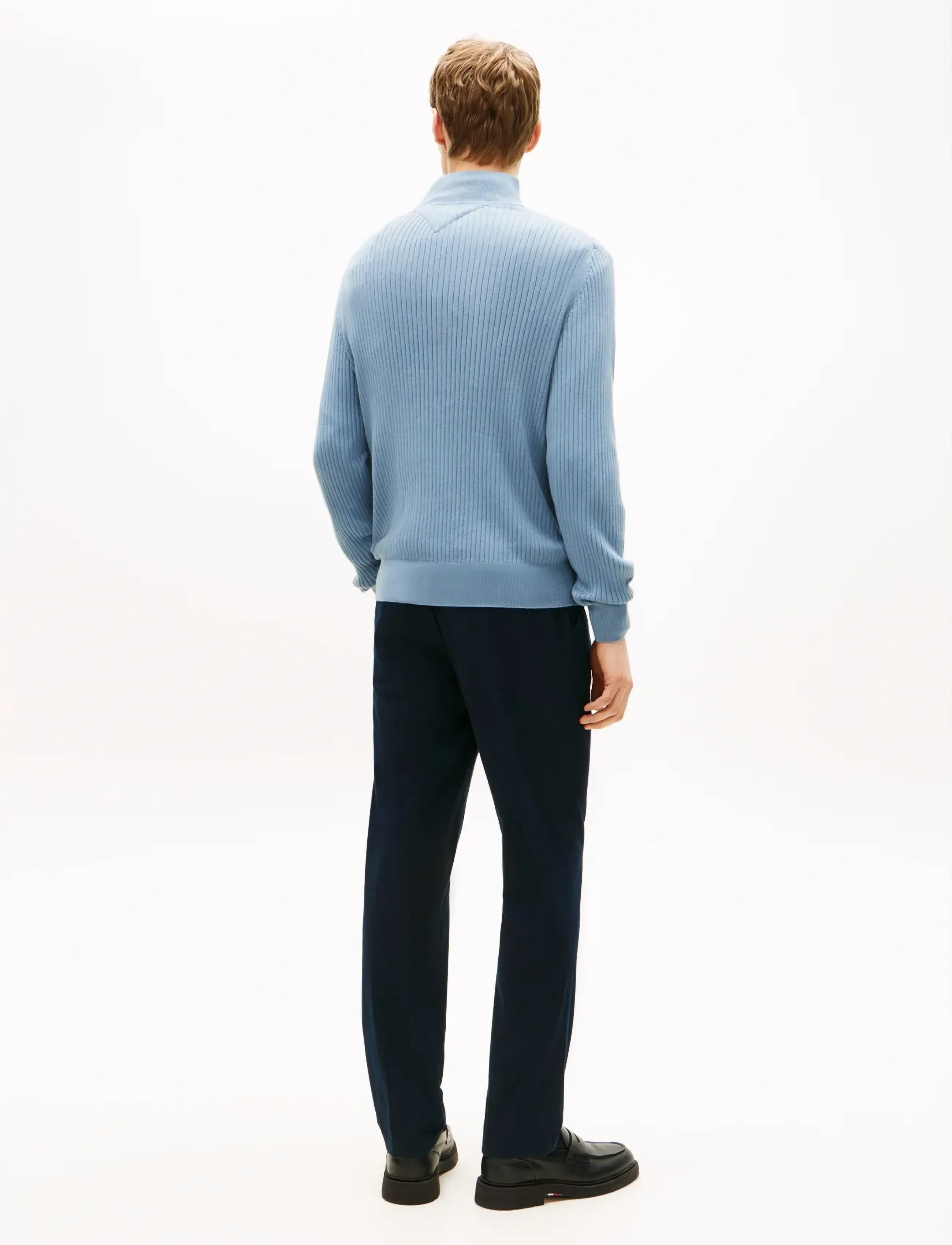 Tommy Hilfiger - PIMA CTN CASH STRUCTURE ZIP MOCK - half zip-tröjor - brisk blue - 4