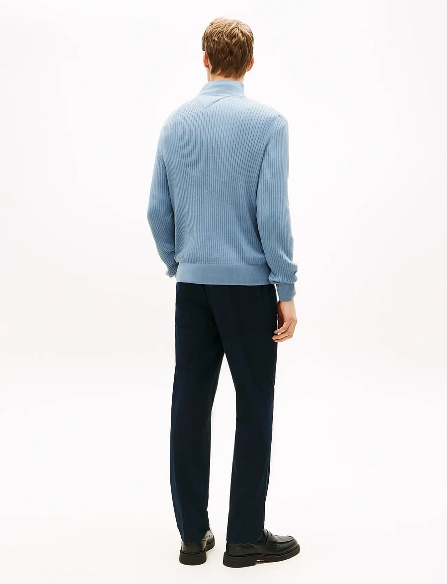 Tommy Hilfiger - PIMA CTN CASH STRUCTURE ZIP MOCK - half zip-tröjor - brisk blue - 4