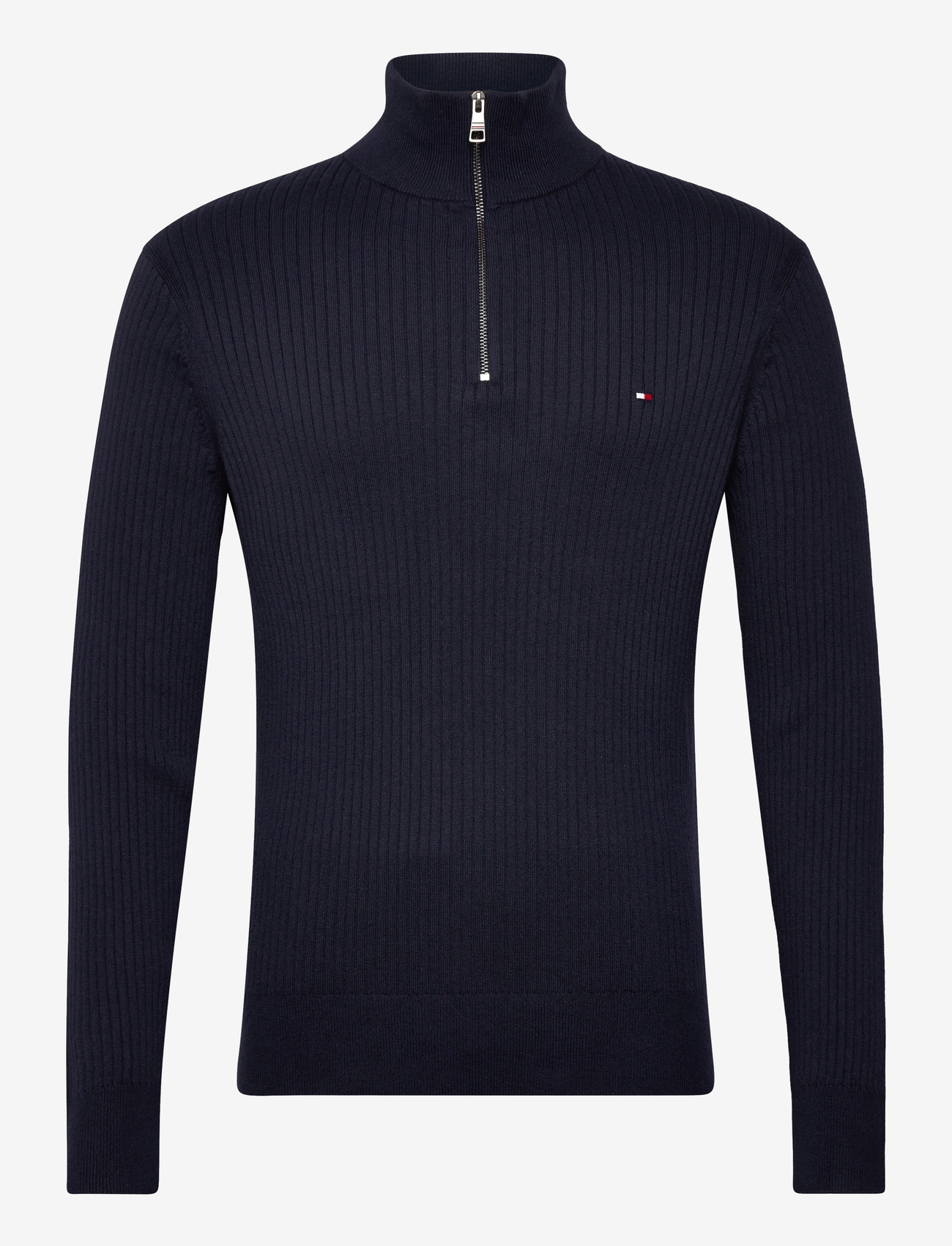 Tommy Hilfiger - PIMA CTN CASH STRUCTURE ZIP MOCK - half zip-trøjer - desert sky - 1