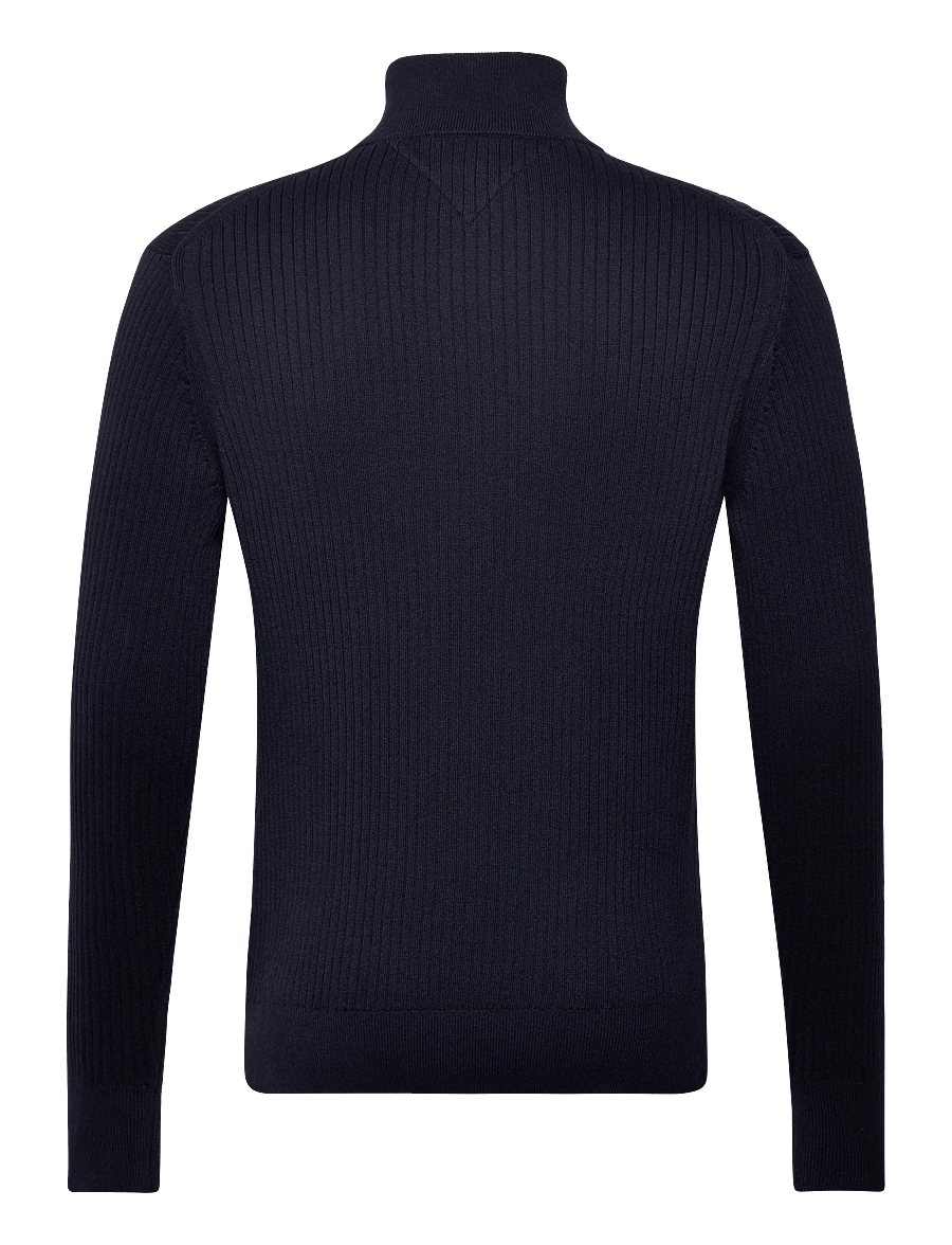 Tommy Hilfiger - PIMA CTN CASH STRUCTURE ZIP MOCK - pullover mit halbem reißverschluss - desert sky - 2