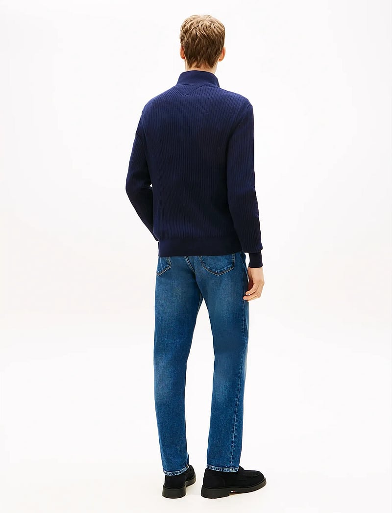 Tommy Hilfiger - PIMA CTN CASH STRUCTURE ZIP MOCK - half zip-trøjer - desert sky - 4