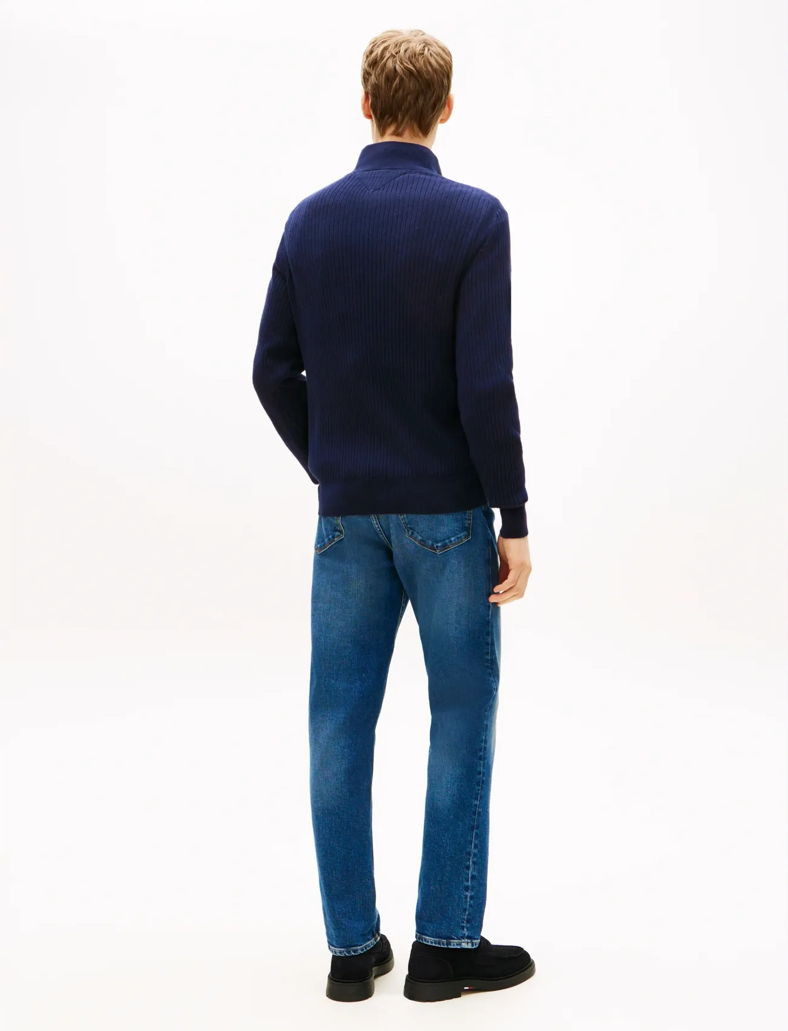 Tommy Hilfiger - PIMA CTN CASH STRUCTURE ZIP MOCK - pullover mit halbem reißverschluss - desert sky - 4