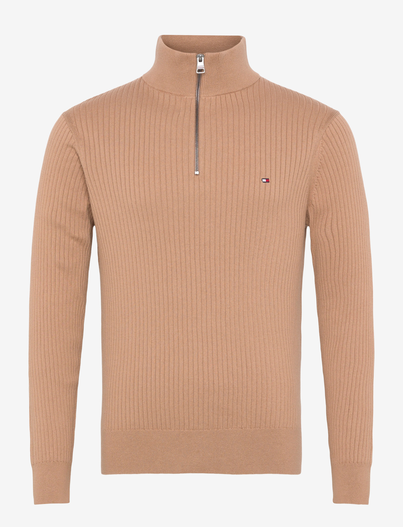 Tommy Hilfiger - PIMA CTN CASH STRUCTURE ZIP MOCK - halfzip strik - timeless camel - 1