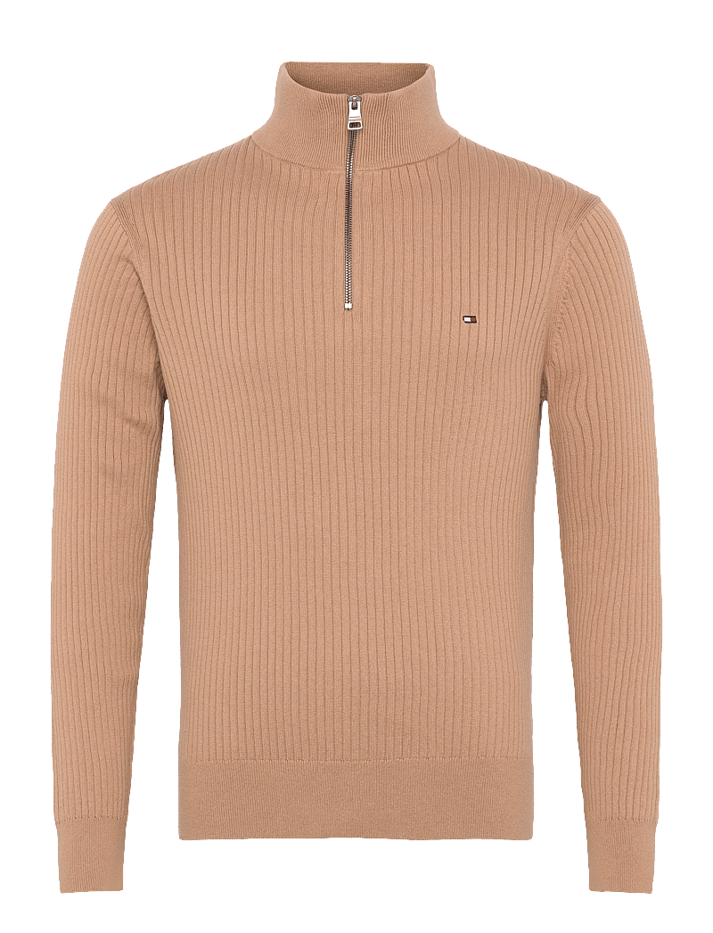 Tommy Hilfiger - PIMA CTN CASH STRUCTURE ZIP MOCK - halfzip strik - timeless camel - 1