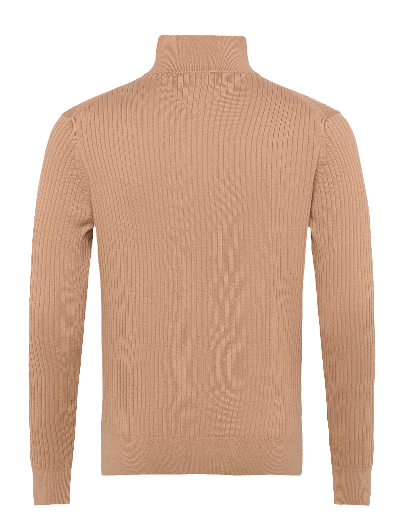 Tommy Hilfiger - PIMA CTN CASH STRUCTURE ZIP MOCK - halfzip strik - timeless camel - 2