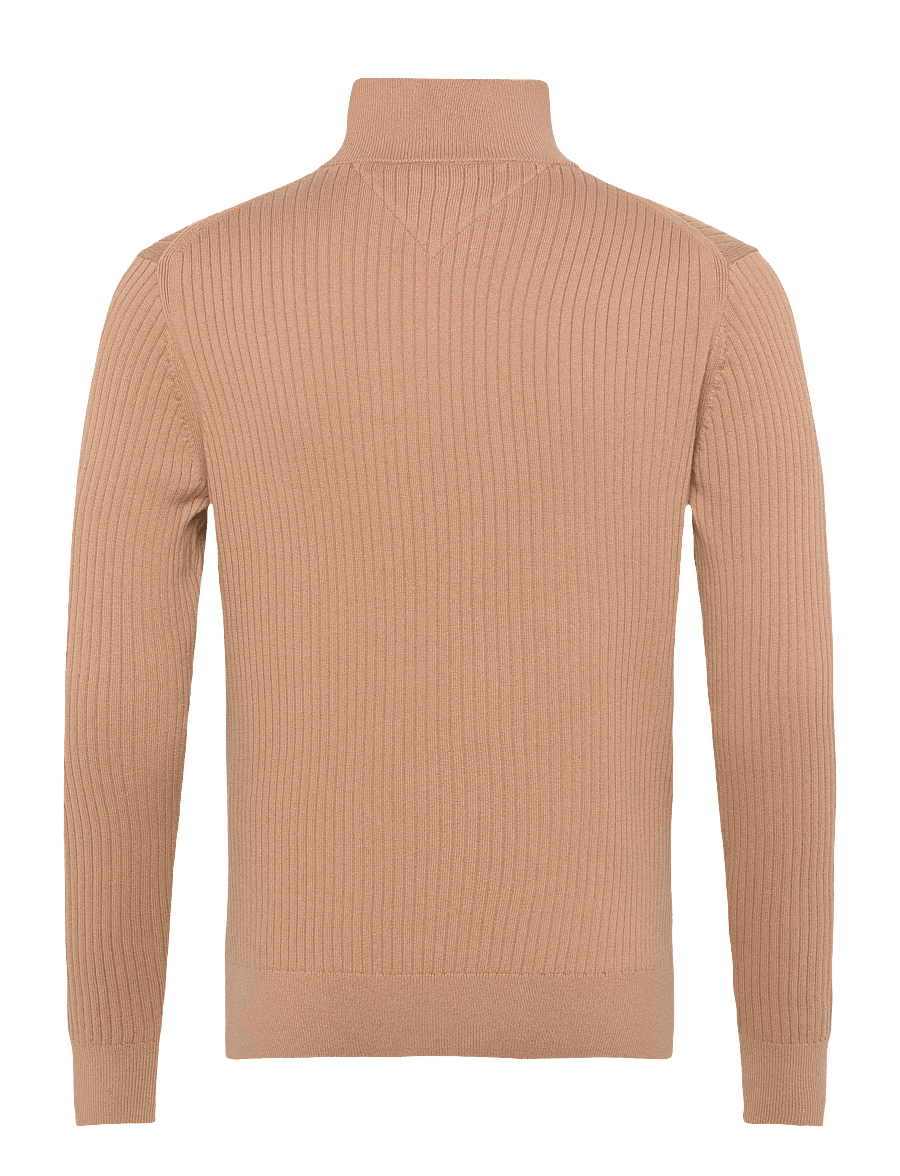 Tommy Hilfiger - PIMA CTN CASH STRUCTURE ZIP MOCK - half zip jumpers - timeless camel - 2