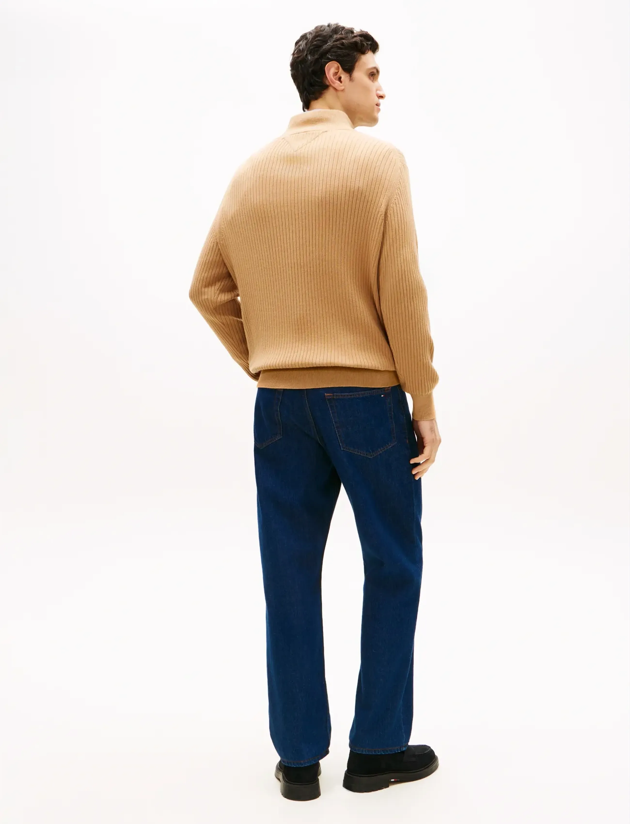 Tommy Hilfiger - PIMA CTN CASH STRUCTURE ZIP MOCK - half zip jumpers - timeless camel - 4