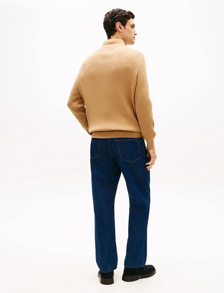 Tommy Hilfiger - PIMA CTN CASH STRUCTURE ZIP MOCK - half zip jumpers - timeless camel - 4