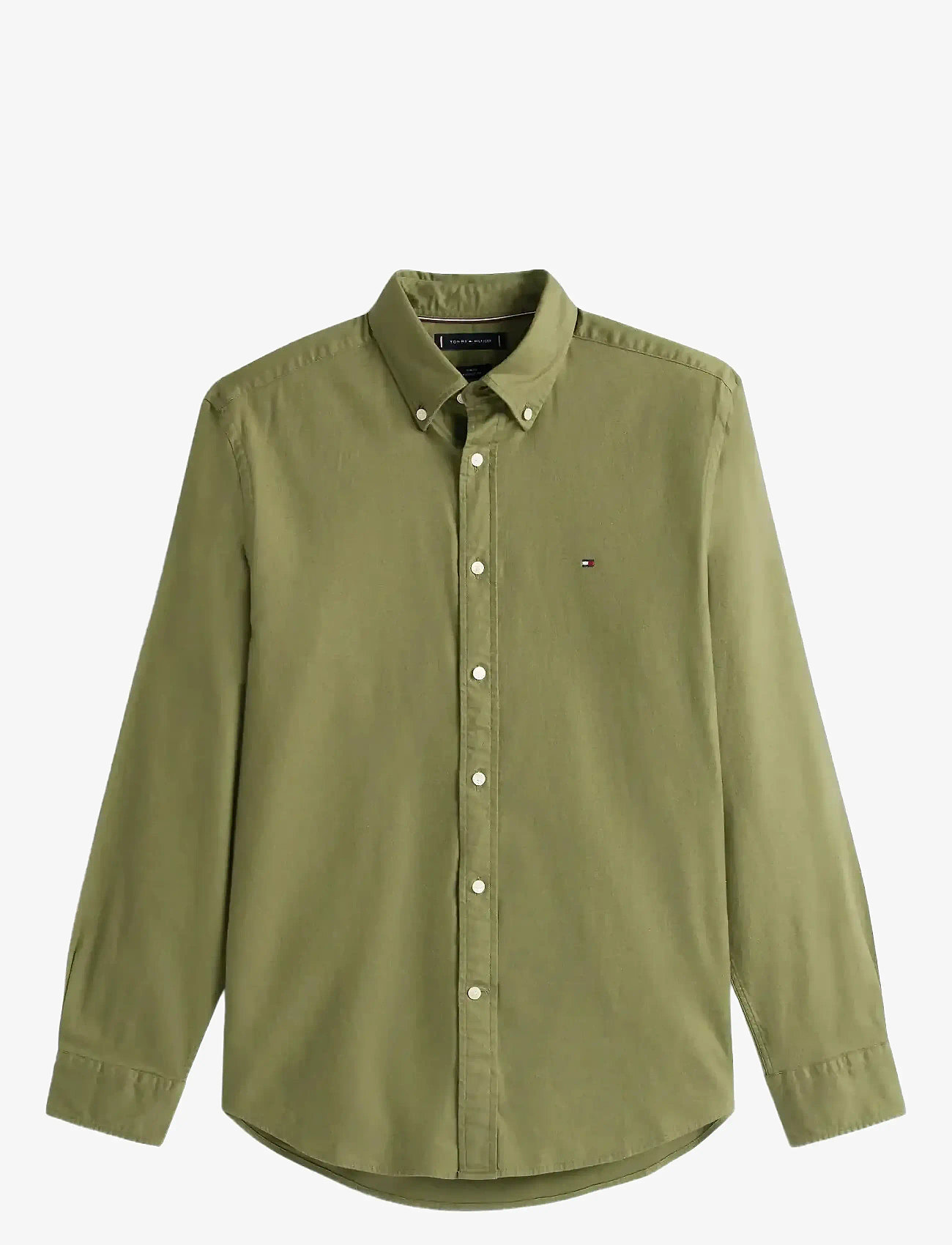 Tommy Hilfiger - FLEX FLANNEL SOLID RF SHIRT - basic skjortor - battle green - 1