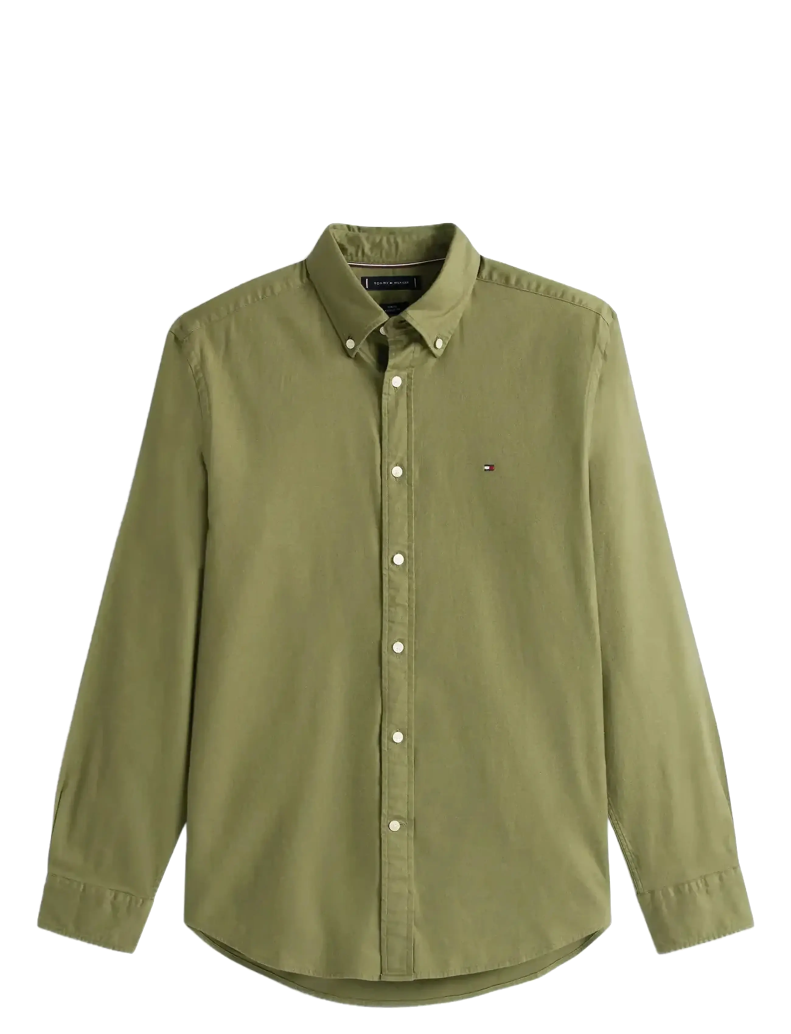 Tommy Hilfiger FLEX FLANNEL SOLID RF SHIRT - Kläder - BATTLE GREEN / khaki/green