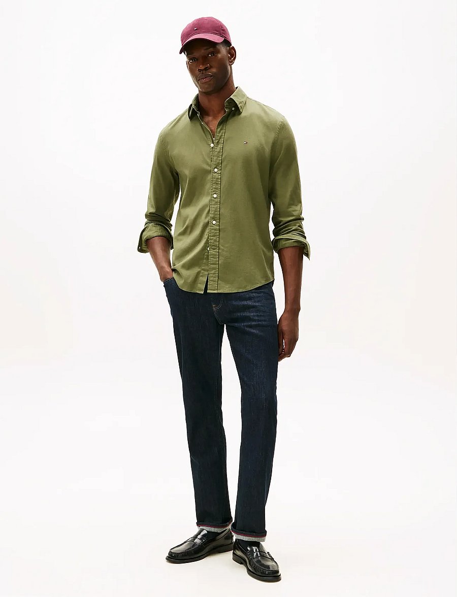 Tommy Hilfiger - FLEX FLANNEL SOLID RF SHIRT - freizeithemden - battle green - 2