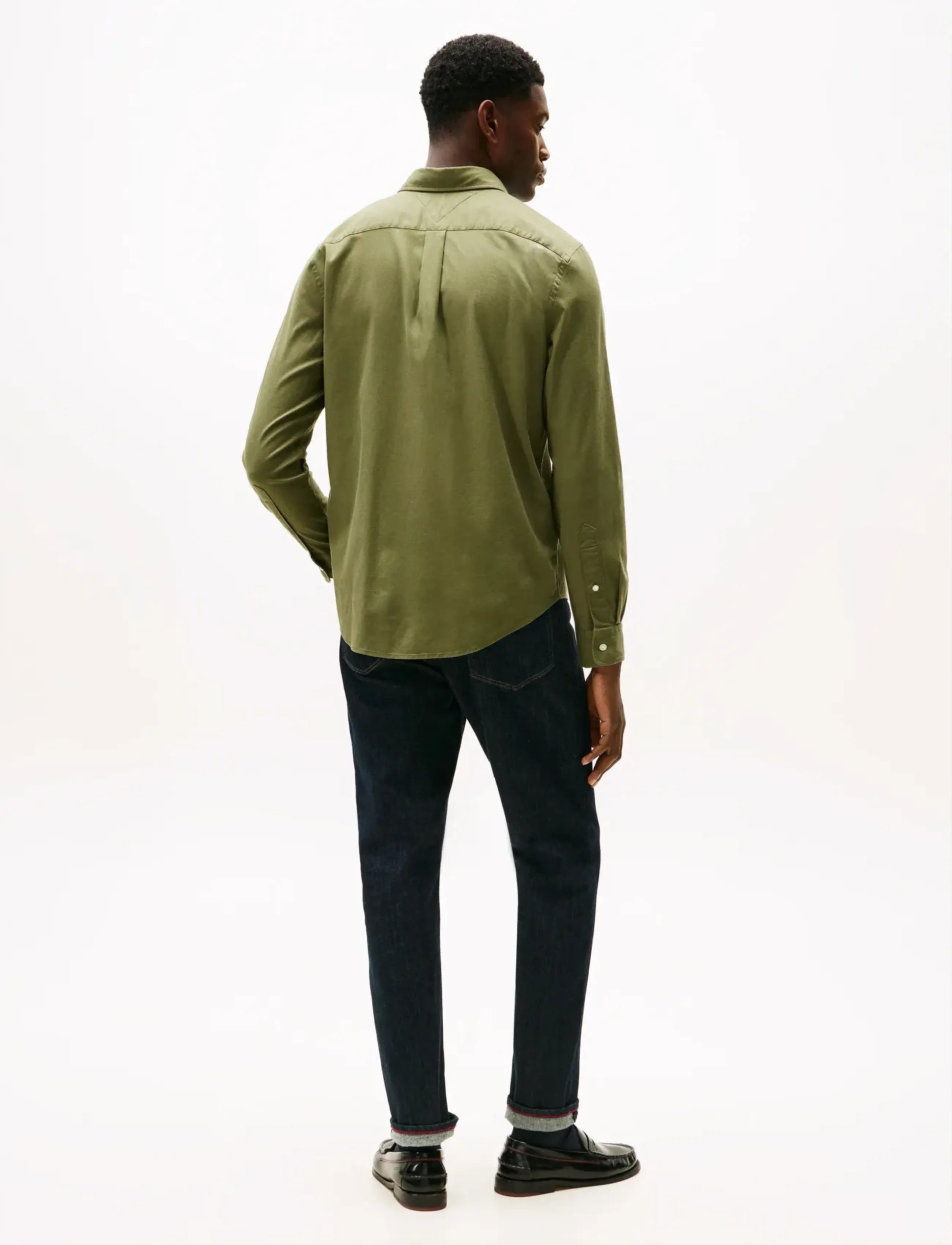 Tommy Hilfiger - FLEX FLANNEL SOLID RF SHIRT - fødselsdagsgaver - battle green - 3