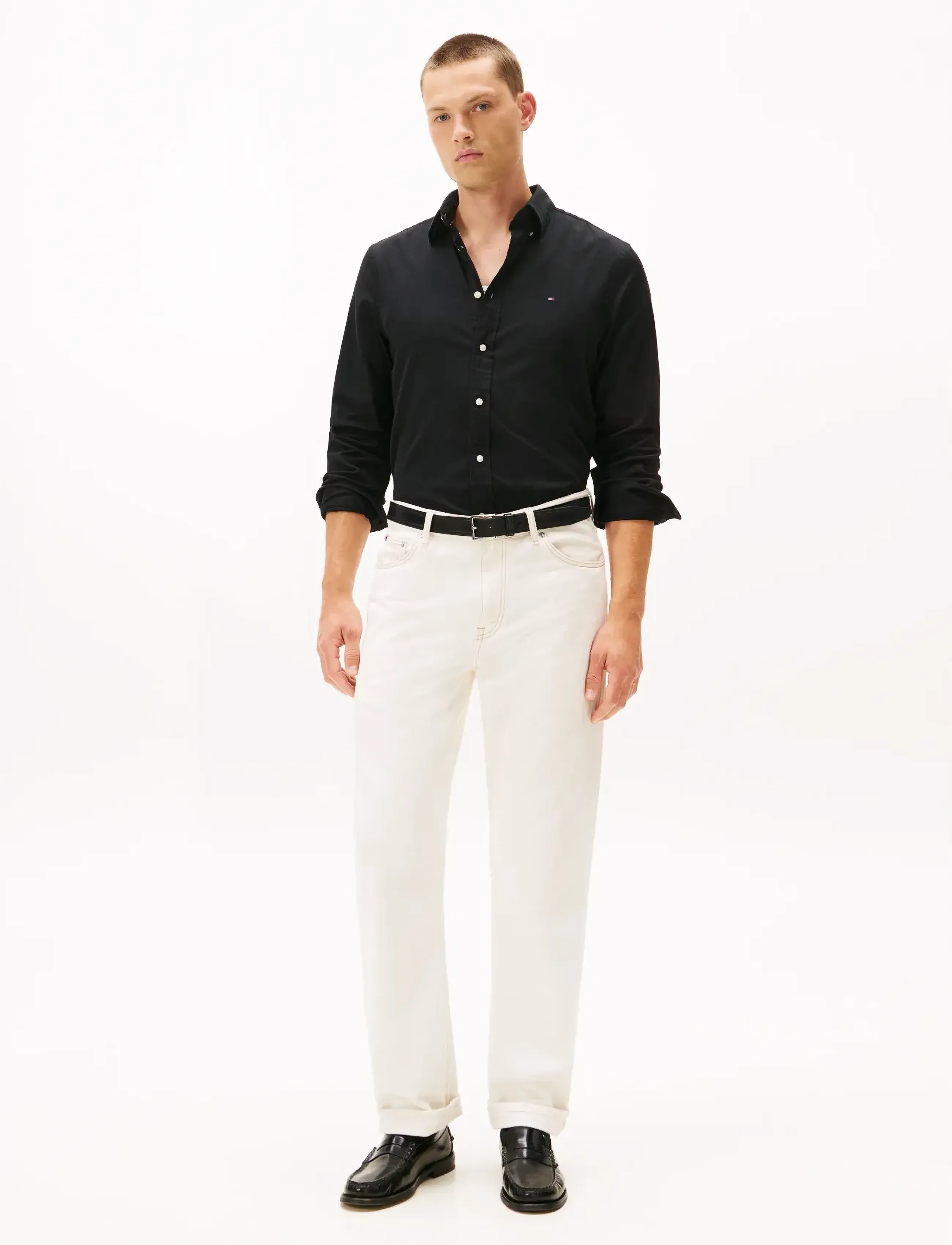 Tommy Hilfiger - FLEX FLANNEL SOLID RF SHIRT - fødselsdagsgaver - black - 2