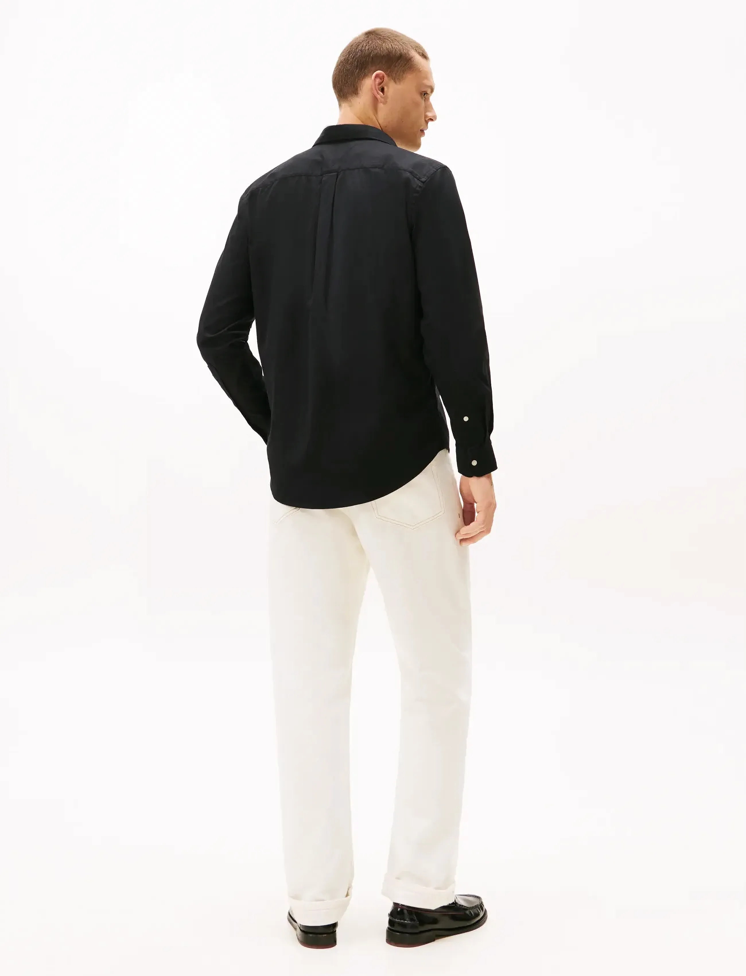 Tommy Hilfiger - FLEX FLANNEL SOLID RF SHIRT - fødselsdagsgaver - black - 3