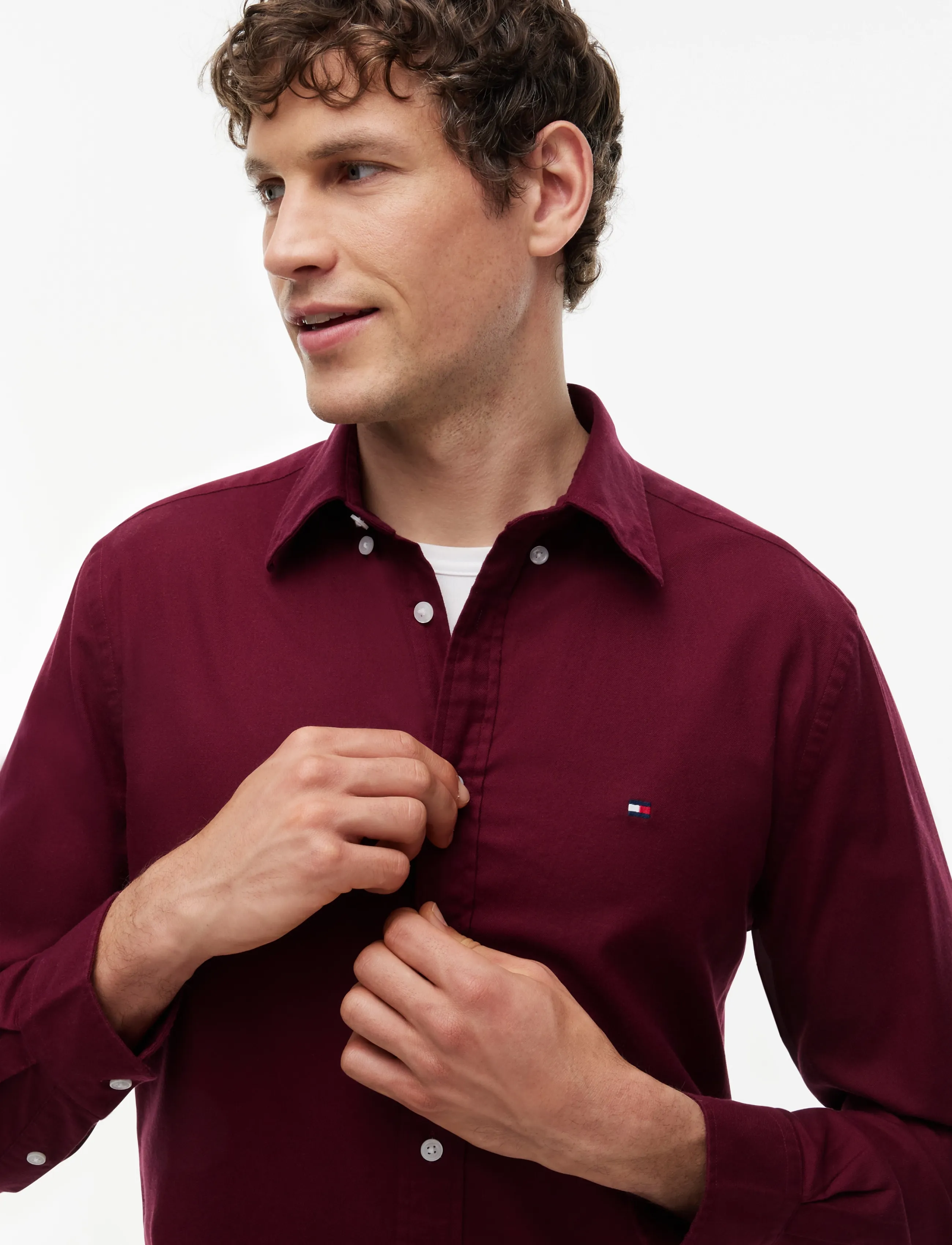 Tommy Hilfiger - FLEX FLANNEL SOLID RF SHIRT - freizeithemden - burgundy - 3
