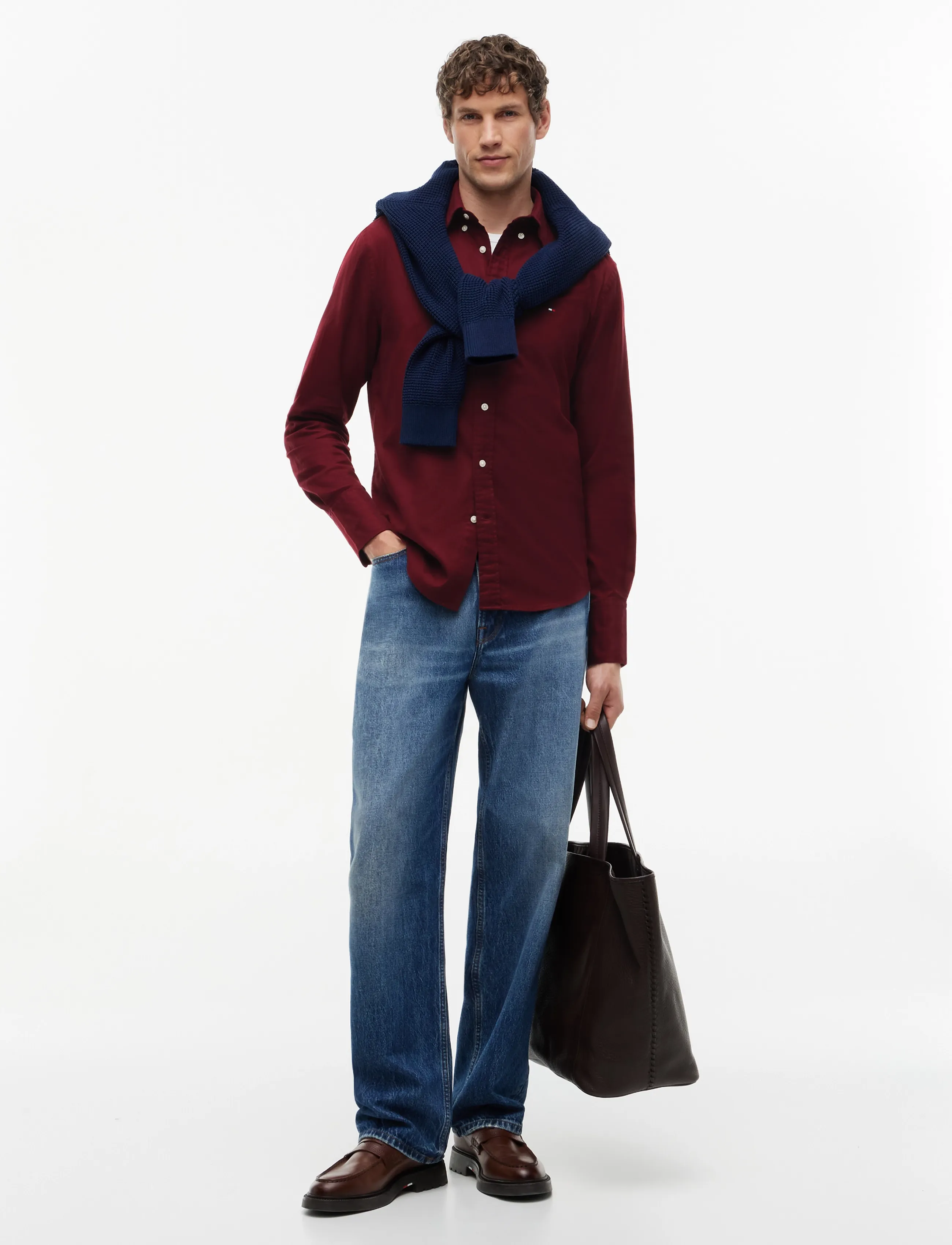 Tommy Hilfiger - FLEX FLANNEL SOLID RF SHIRT - freizeithemden - burgundy - 4