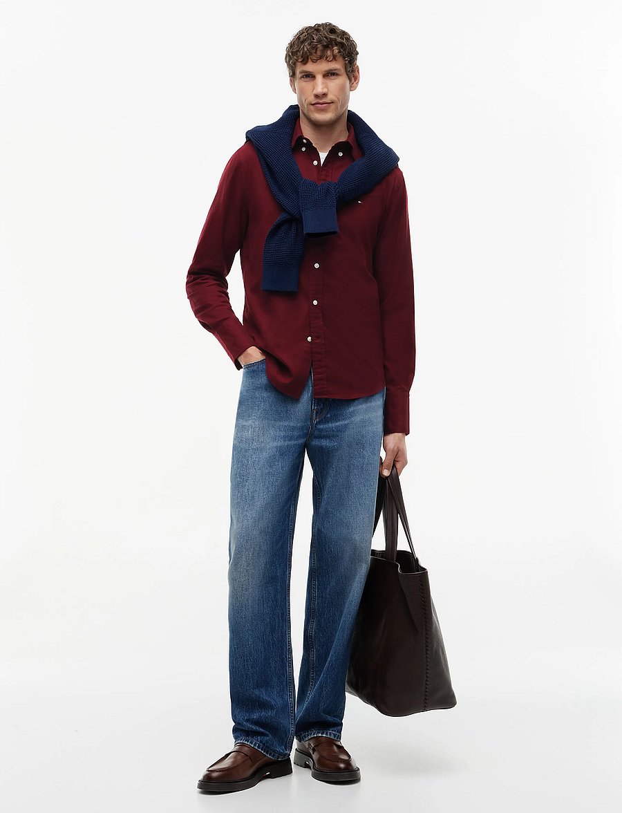 Tommy Hilfiger - FLEX FLANNEL SOLID RF SHIRT - freizeithemden - burgundy - 4