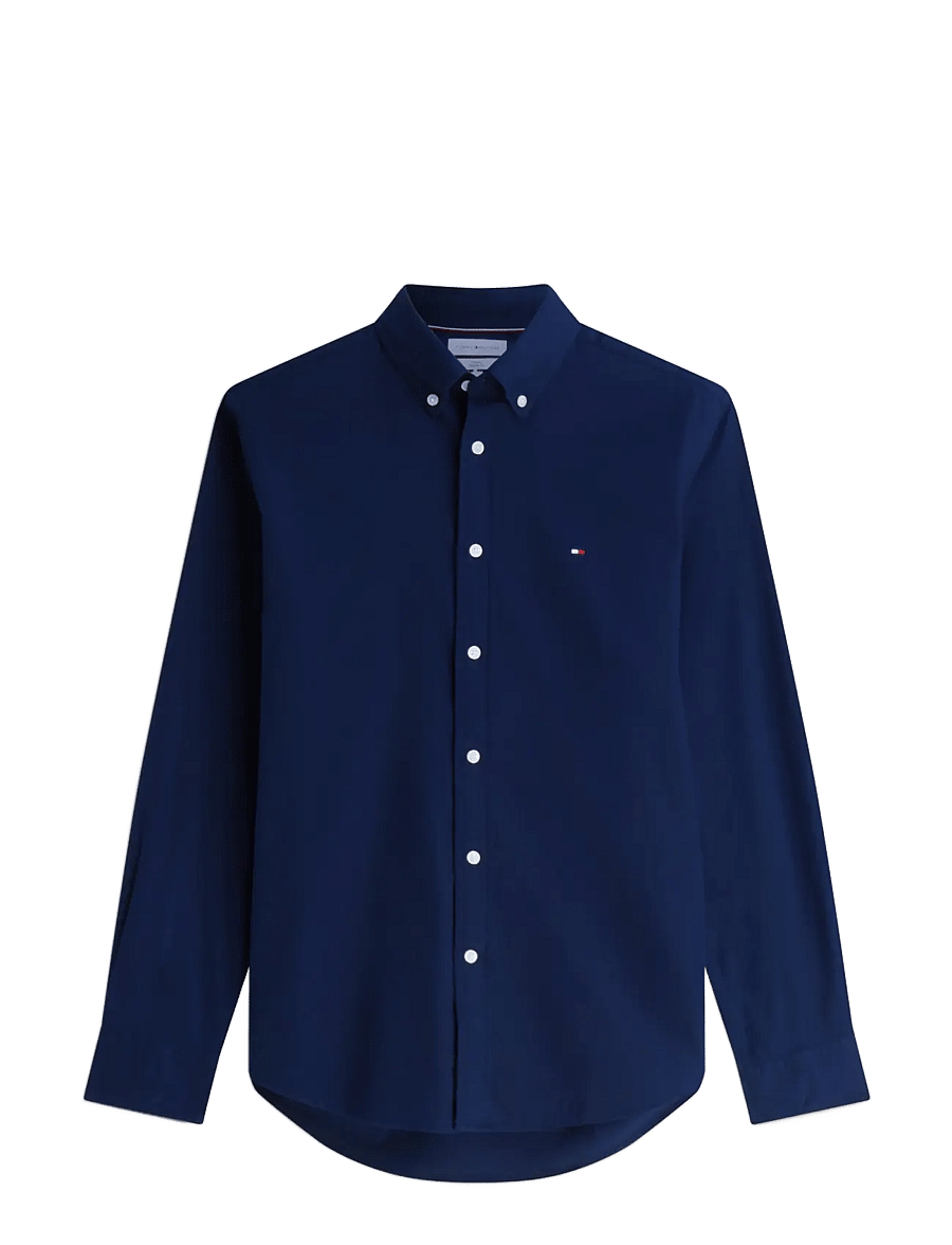 Tommy Hilfiger - FLEX FLANNEL SOLID RF SHIRT - vabaajasärgid - carbon navy - 1