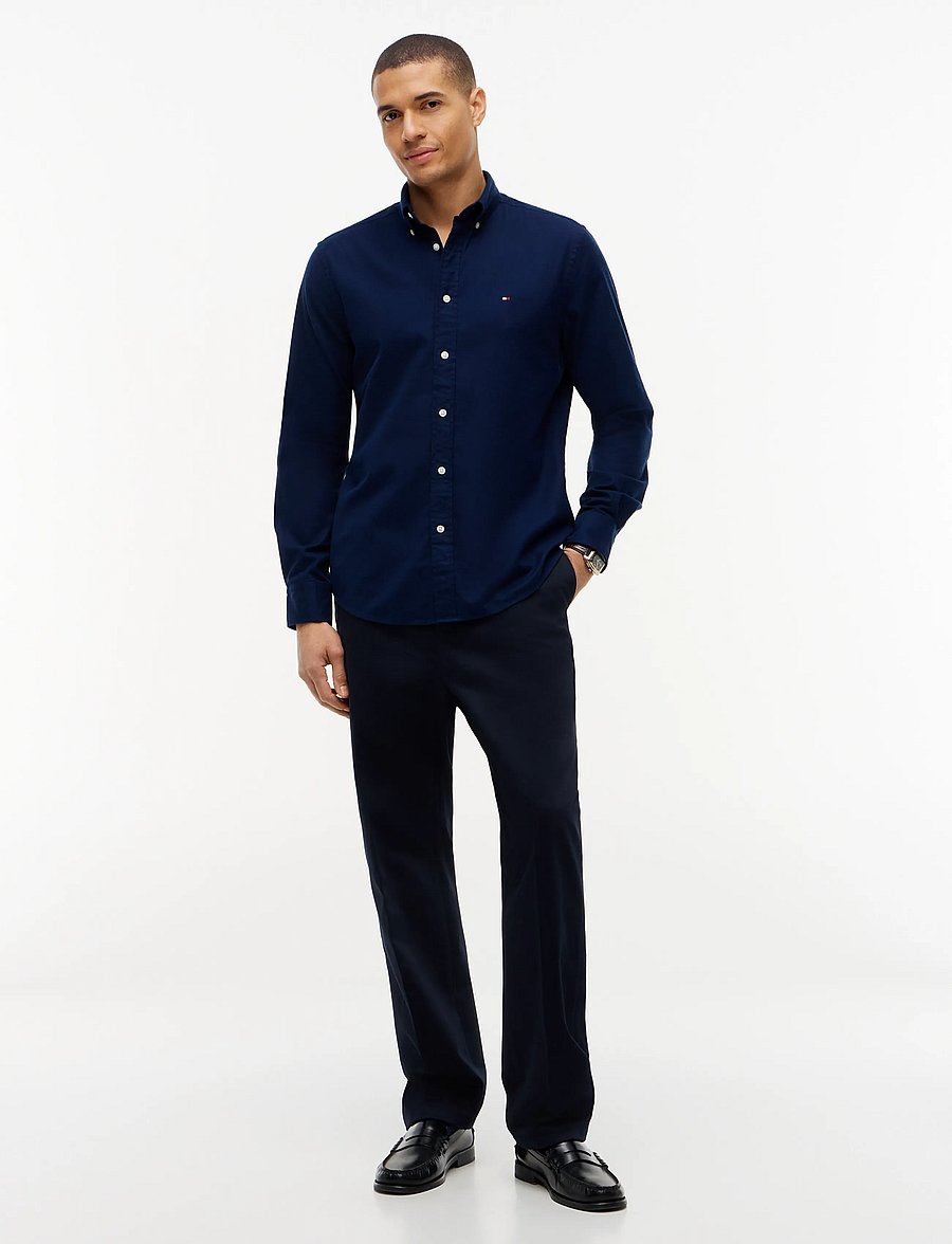 Tommy Hilfiger - FLEX FLANNEL SOLID RF SHIRT - vabaajasärgid - carbon navy - 4