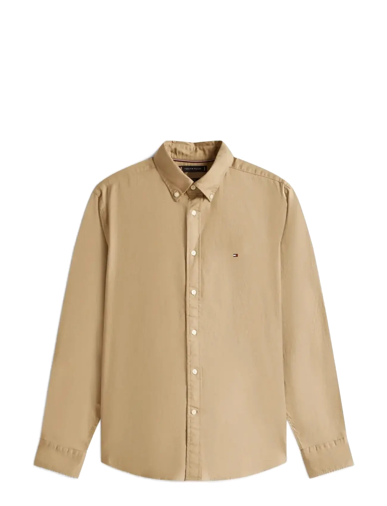 Tommy Hilfiger FLEX FLANNEL SOLID RF SHIRT - Kläder - COASTAL TAUPE / beige