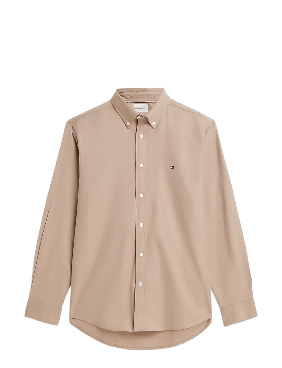 Tommy Hilfiger - FLEX FLANNEL SOLID RF SHIRT - freizeithemden - coastal taupe - 1