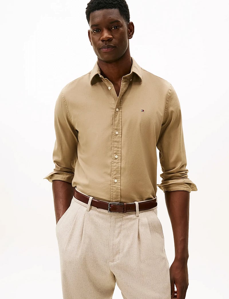 Tommy Hilfiger - FLEX FLANNEL SOLID RF SHIRT - casual - coastal taupe - 0