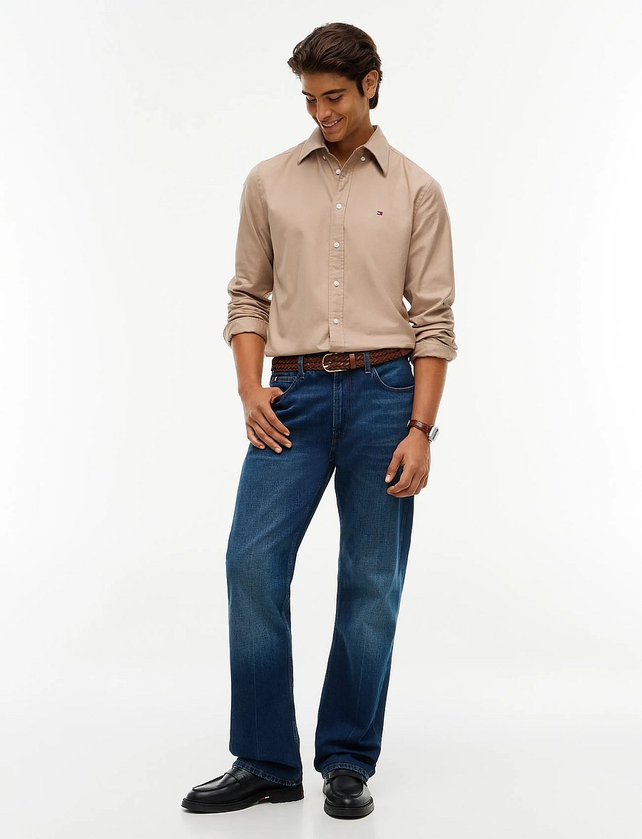 Tommy Hilfiger - FLEX FLANNEL SOLID RF SHIRT - vabaajasärgid - coastal taupe - 4