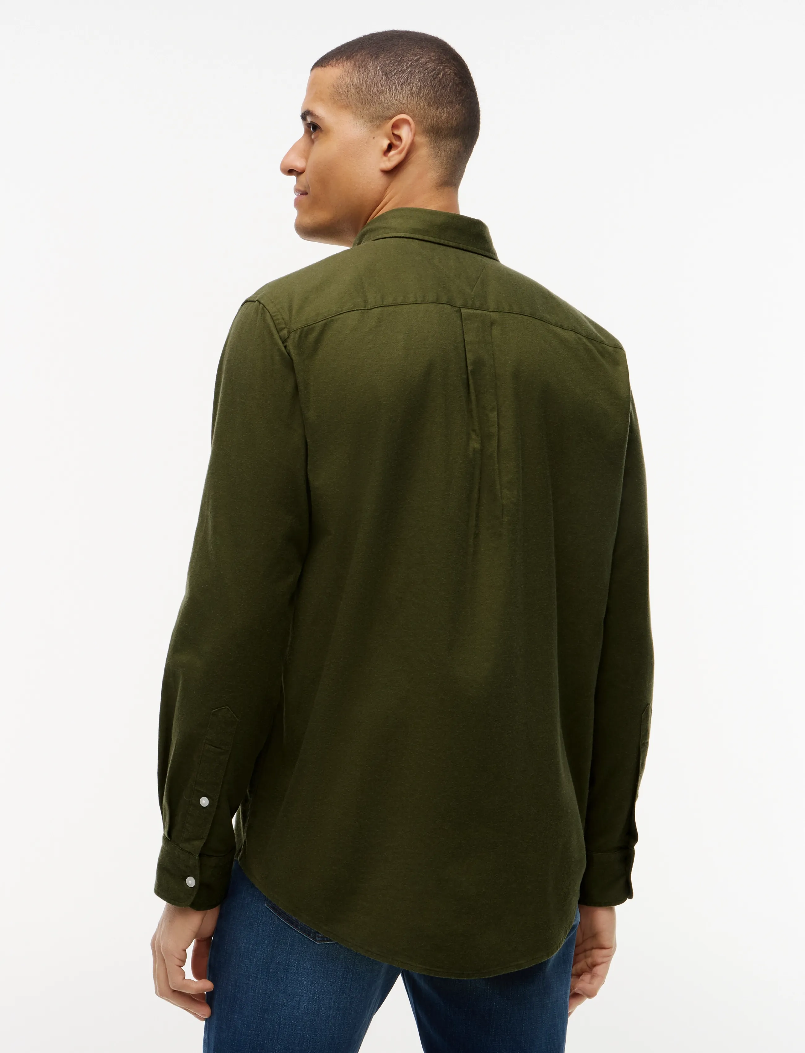 Tommy Hilfiger - FLEX FLANNEL SOLID RF SHIRT - vabaajasärgid - huntsman green - 2