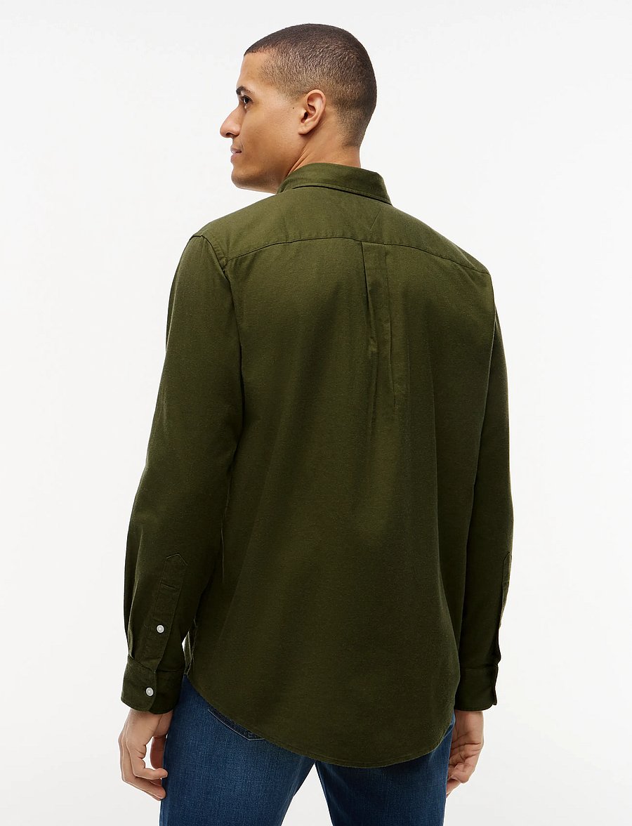 Tommy Hilfiger - FLEX FLANNEL SOLID RF SHIRT - vabaajasärgid - huntsman green - 2