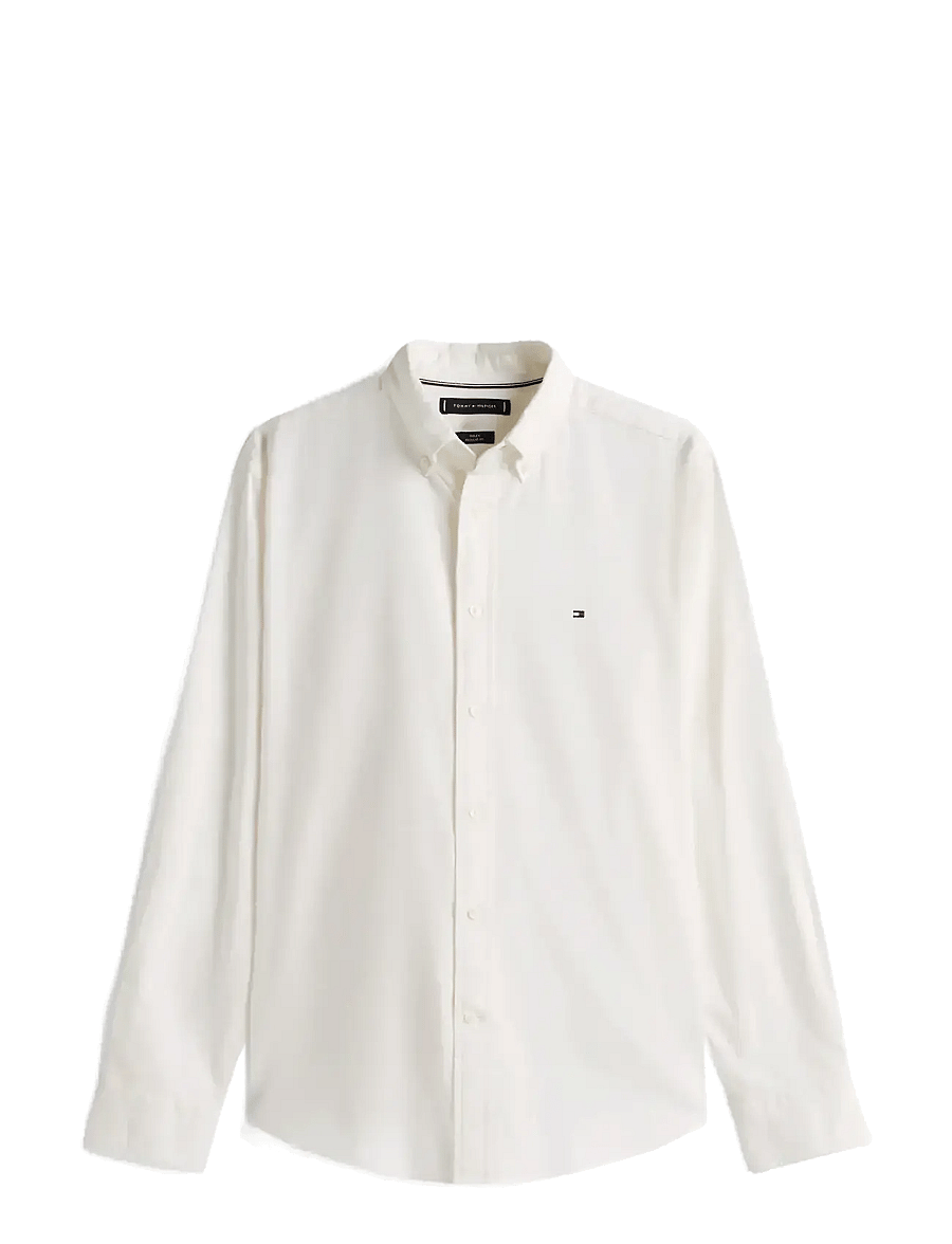 Tommy Hilfiger - FLEX FLANNEL SOLID RF SHIRT - vabaajasärgid - ivory silk - 1