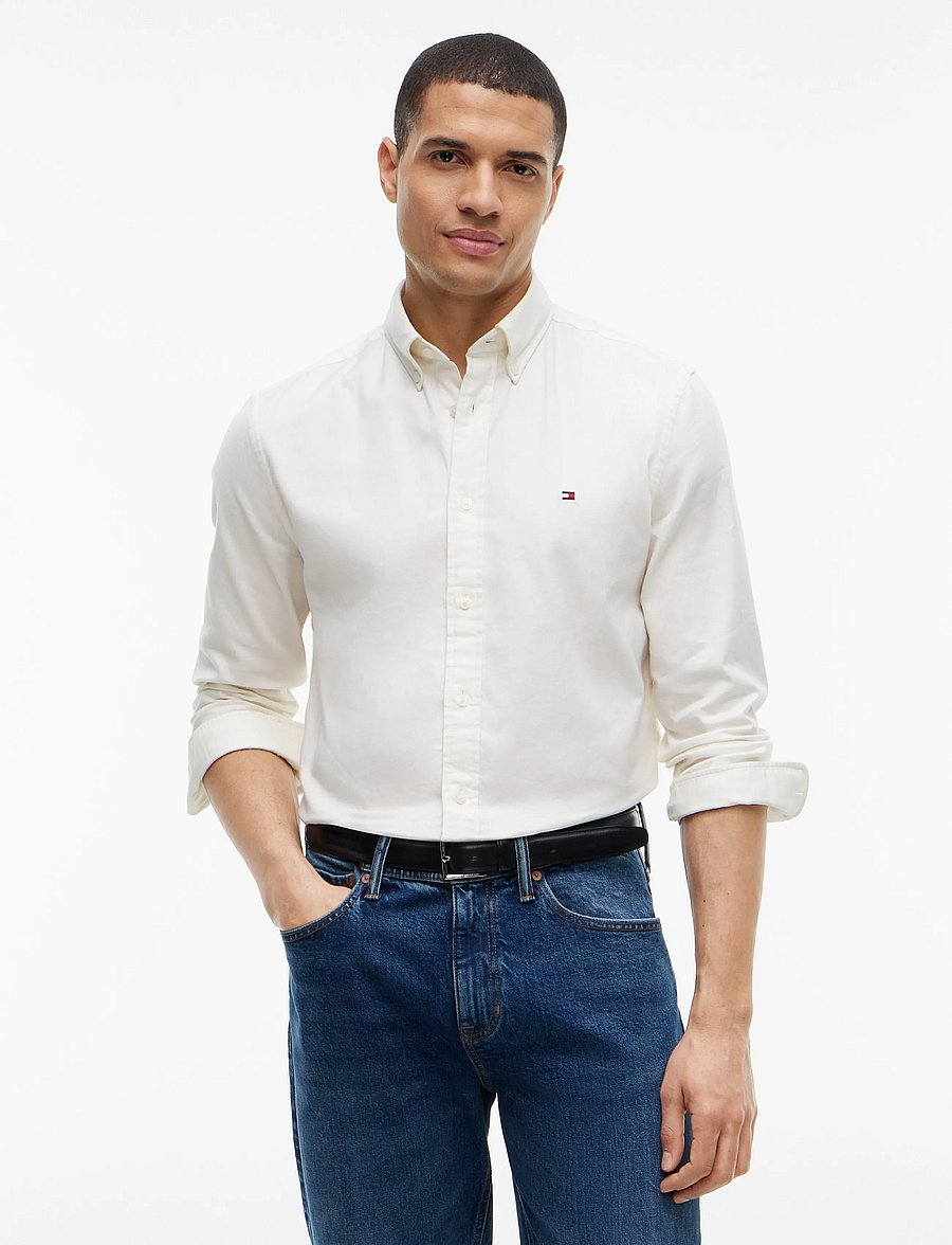 Tommy Hilfiger - FLEX FLANNEL SOLID RF SHIRT - freizeithemden - ivory silk - 0