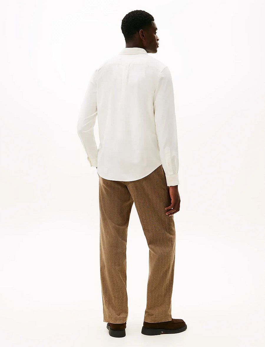 Tommy Hilfiger - FLEX FLANNEL SOLID RF SHIRT - vabaajasärgid - ivory silk - 3