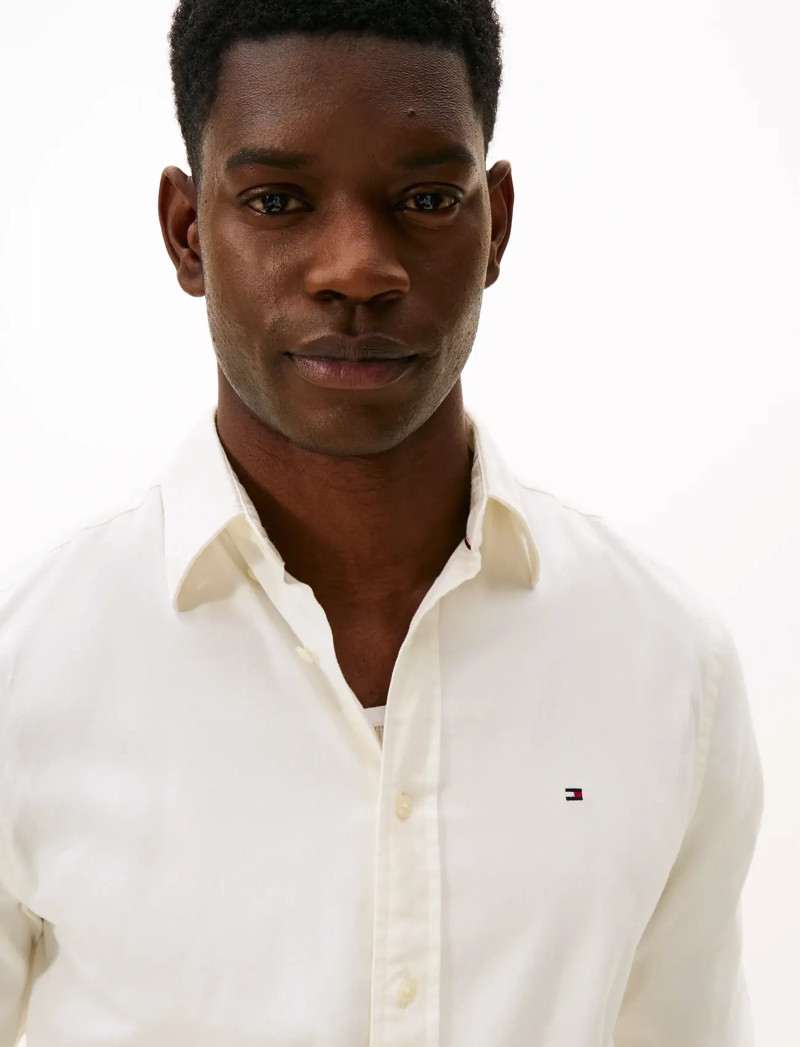 Tommy Hilfiger - FLEX FLANNEL SOLID RF SHIRT - vabaajasärgid - ivory silk - 5