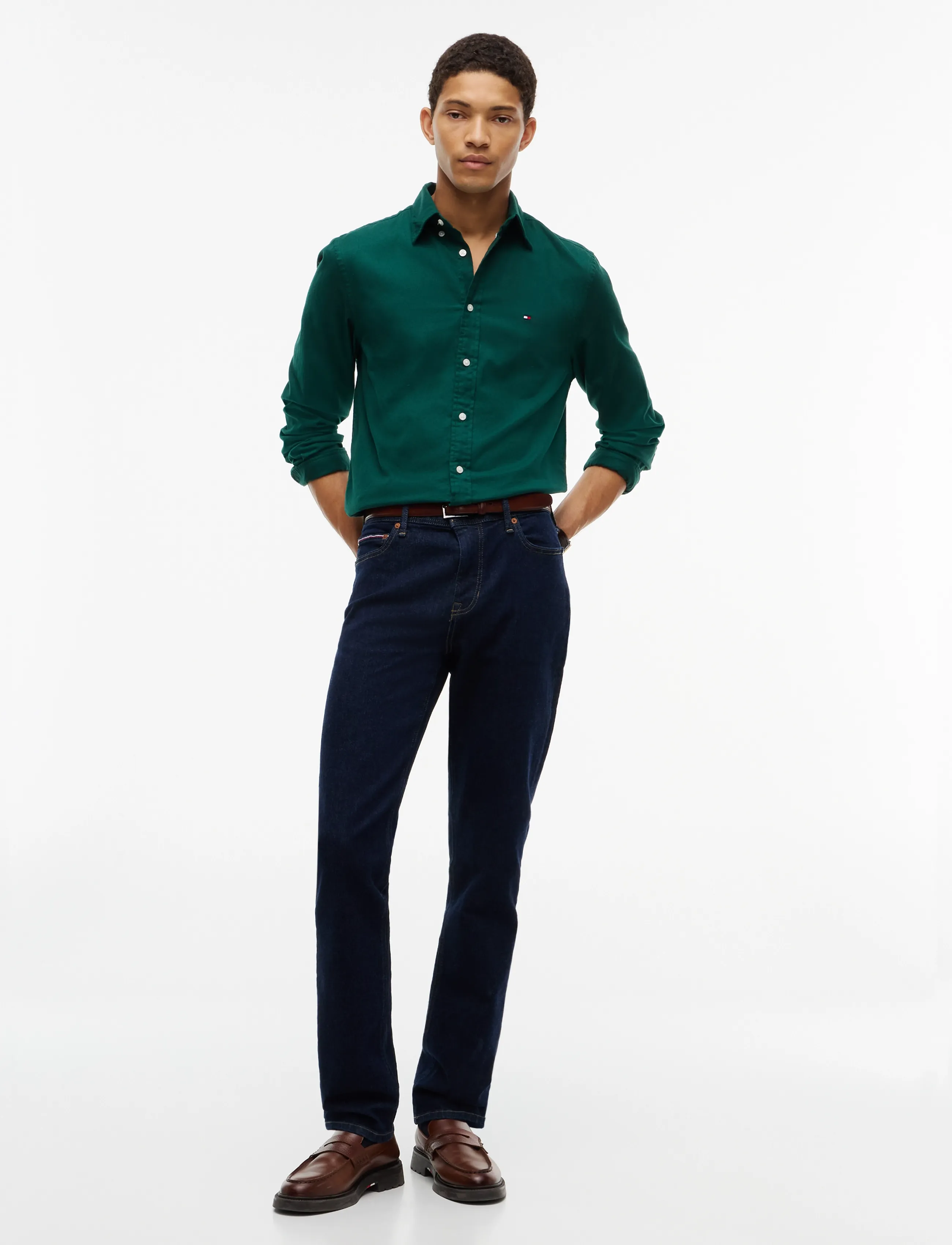 Tommy Hilfiger - FLEX FLANNEL SOLID RF SHIRT - freizeithemden - ornamental green - 4