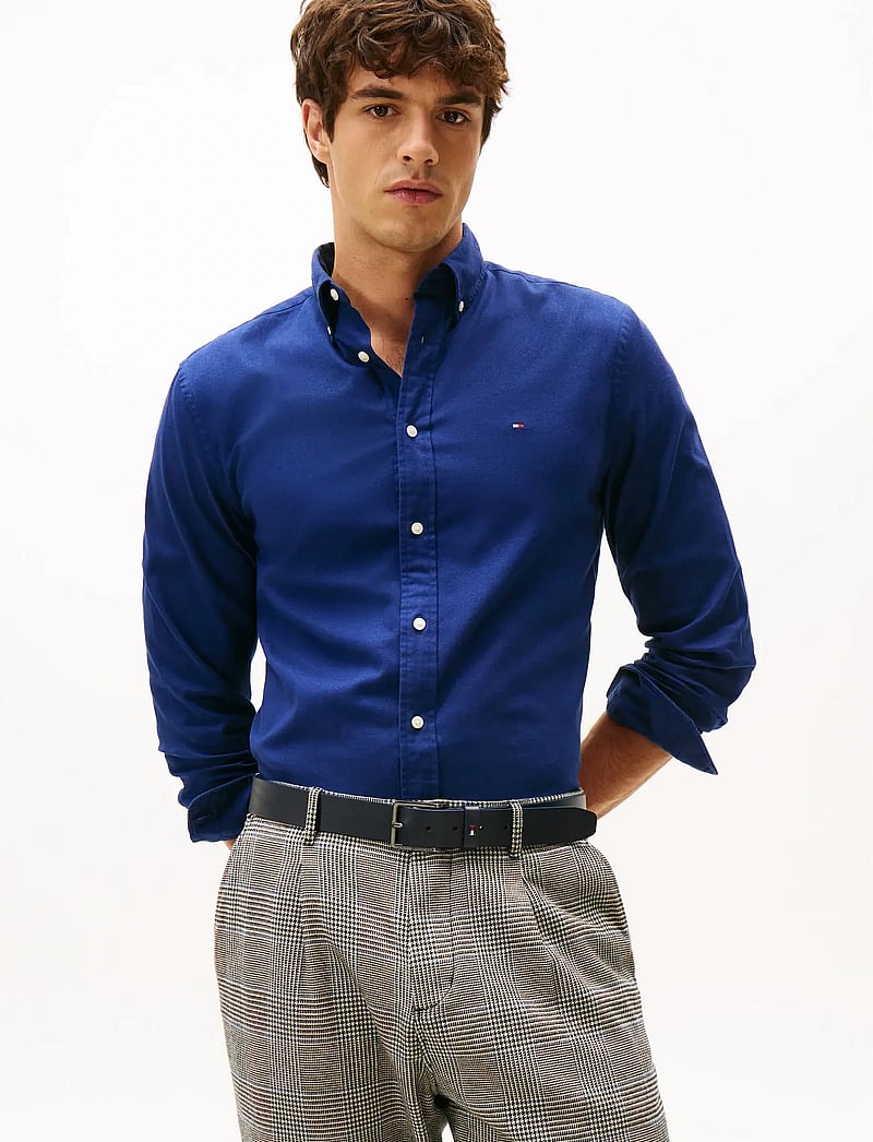 Tommy Hilfiger - FLEX FLANNEL SOLID RF SHIRT - basic skjortor - preppy navy - 0