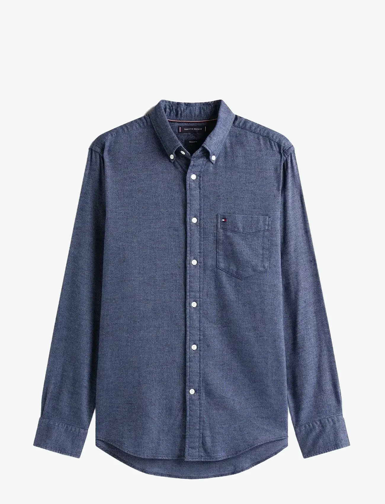 Tommy Hilfiger - FLANNEL DOBBY RF SHIRT - tavalised t-särgid - brisk blue heather - 1