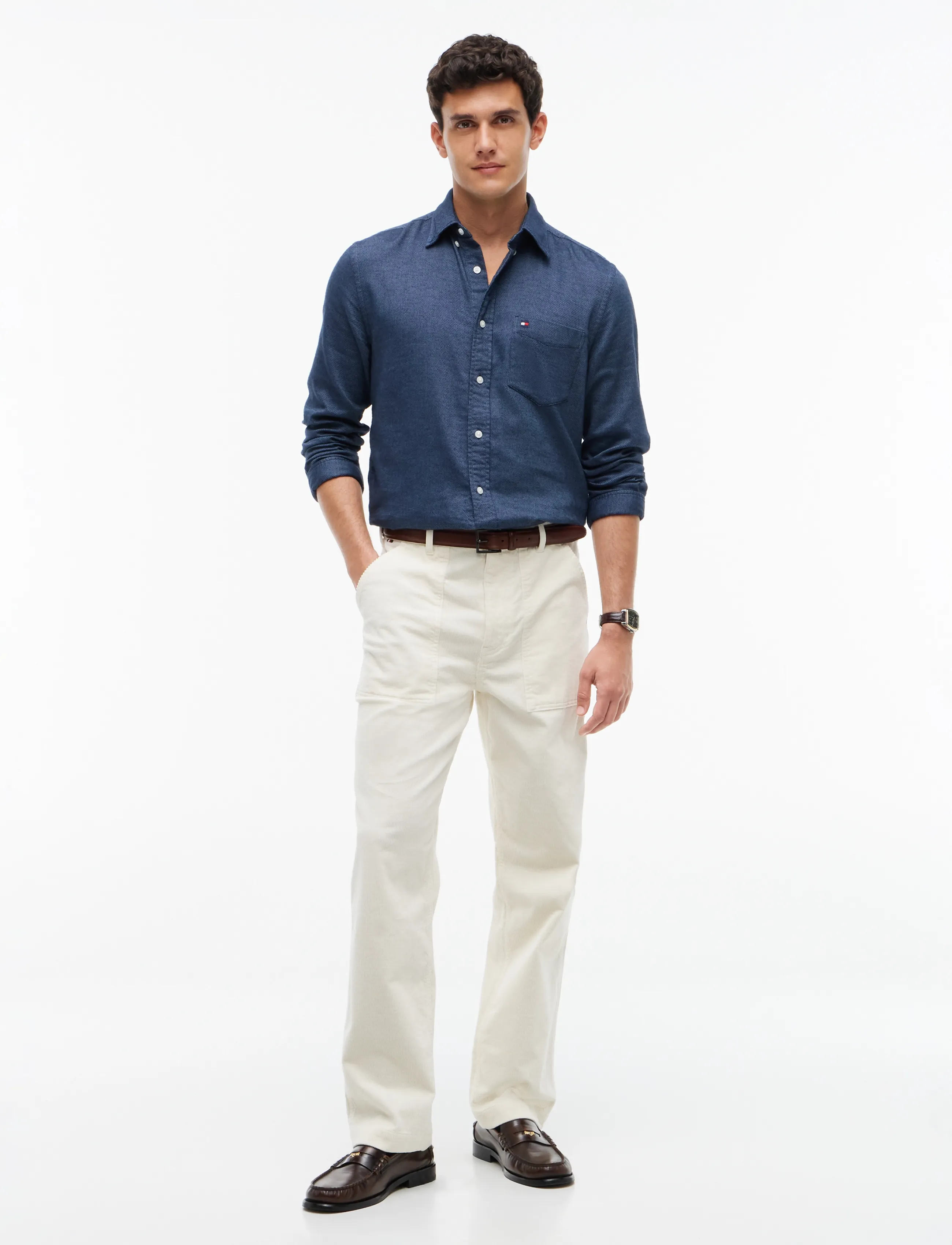 Tommy Hilfiger - FLANNEL DOBBY RF SHIRT - flannel shirts - brisk blue heather - 4