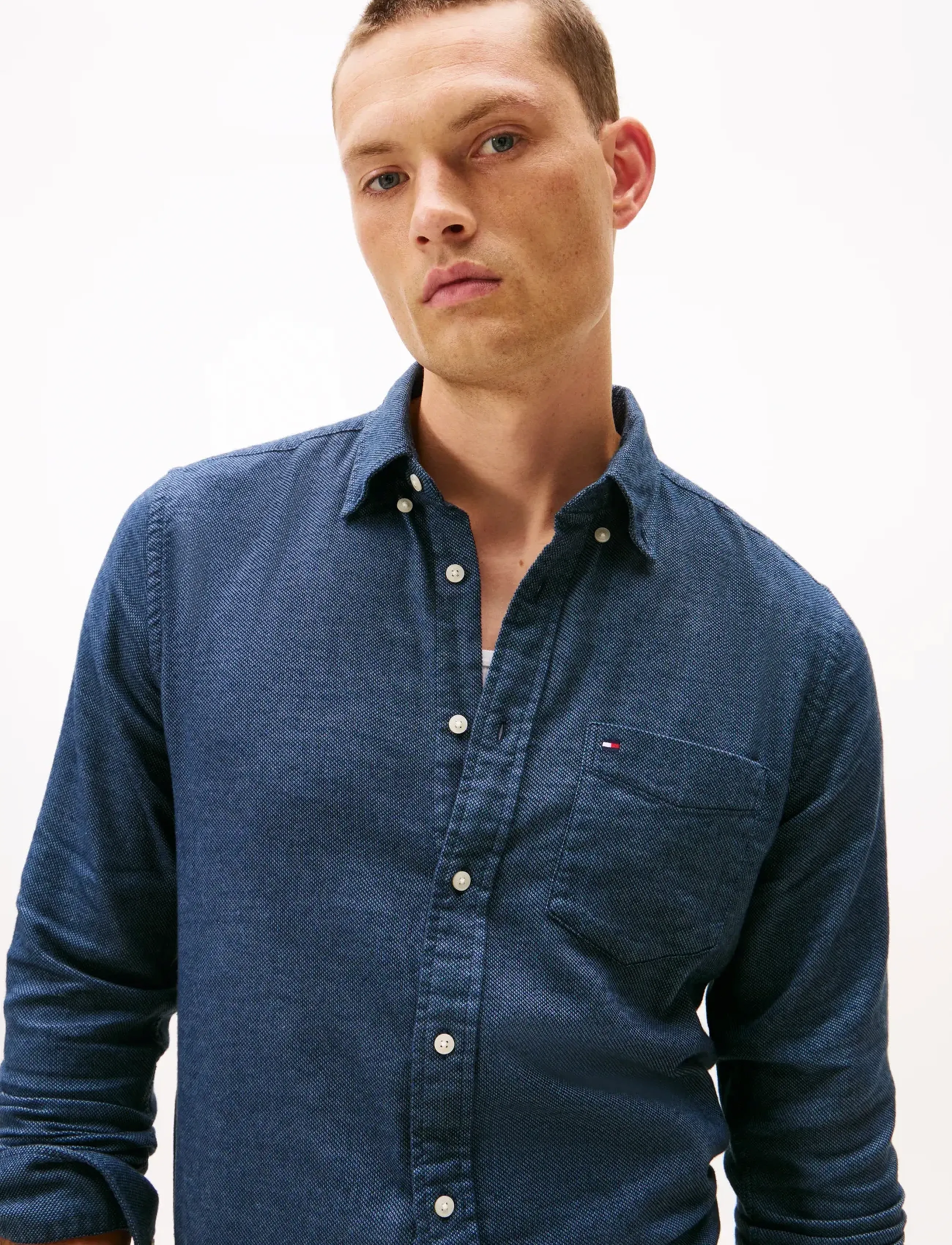 Tommy Hilfiger - FLANNEL DOBBY RF SHIRT - flanell-hemden - brisk blue heather - 4