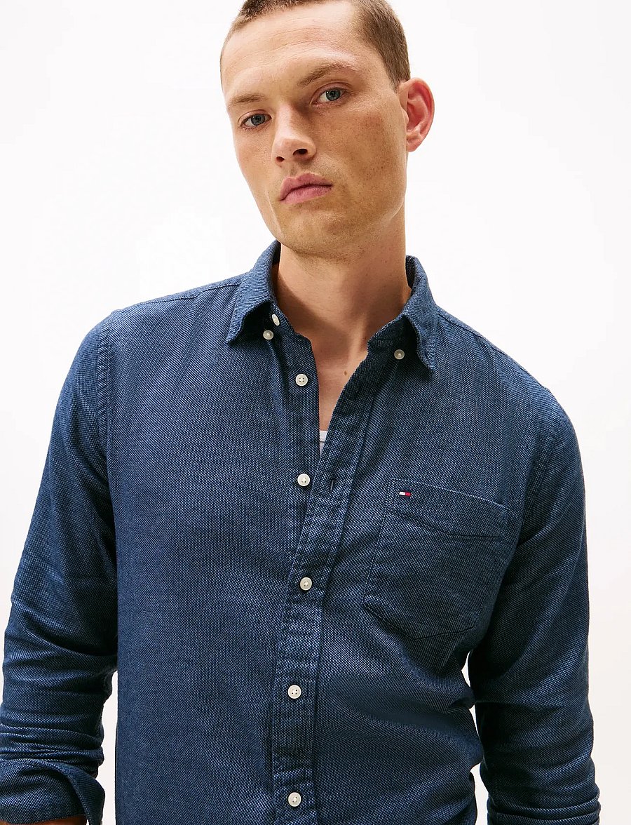 Tommy Hilfiger - FLANNEL DOBBY RF SHIRT - casual hemden - brisk blue heather - 5