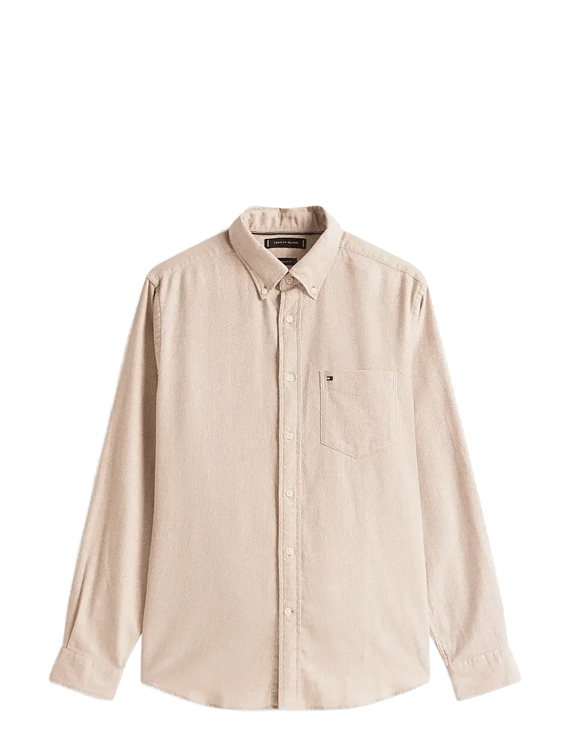 Tommy Hilfiger - FLANNEL DOBBY RF SHIRT - flanellskjortor - coastal taupe - 1