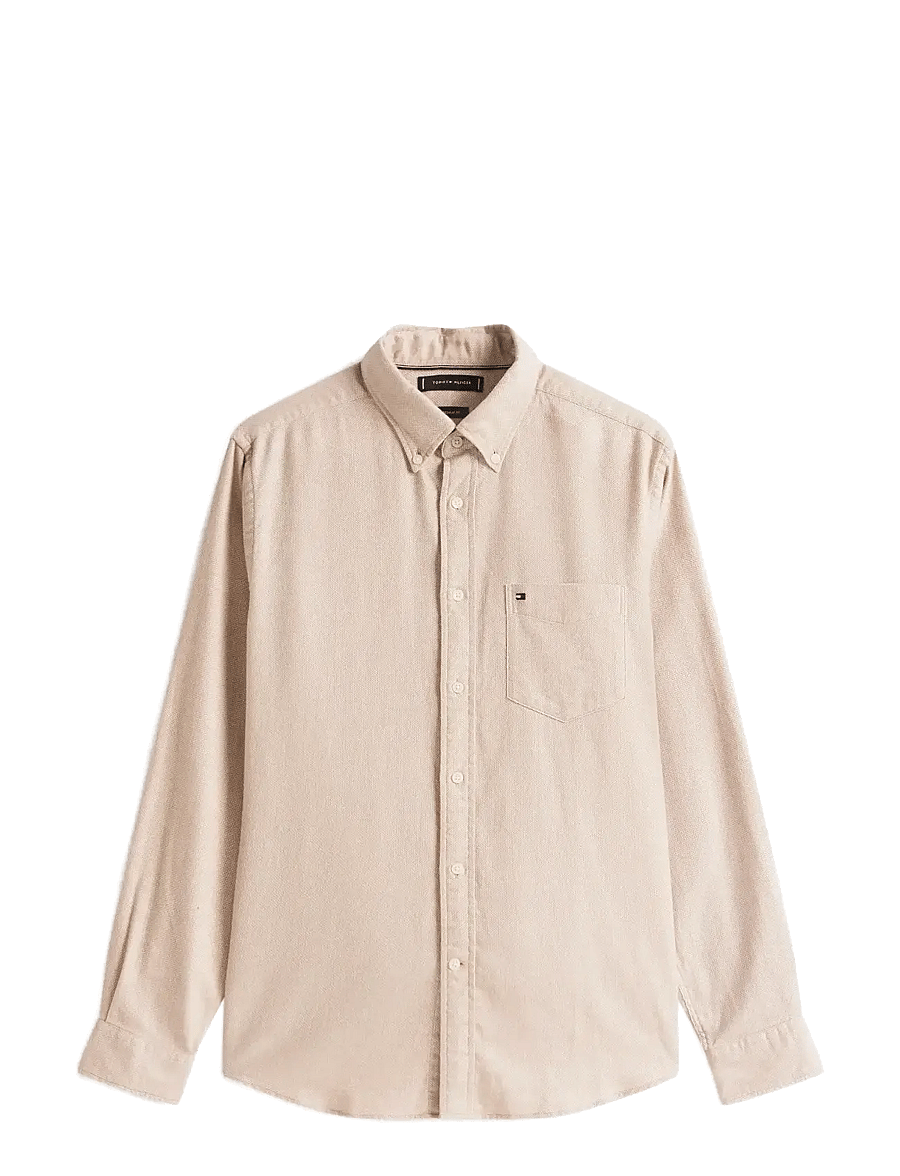 Tommy Hilfiger - FLANNEL DOBBY RF SHIRT - flanellsärgid - coastal taupe - 1