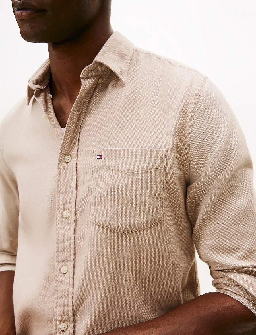 Tommy Hilfiger - FLANNEL DOBBY RF SHIRT - flanellsärgid - coastal taupe - 4