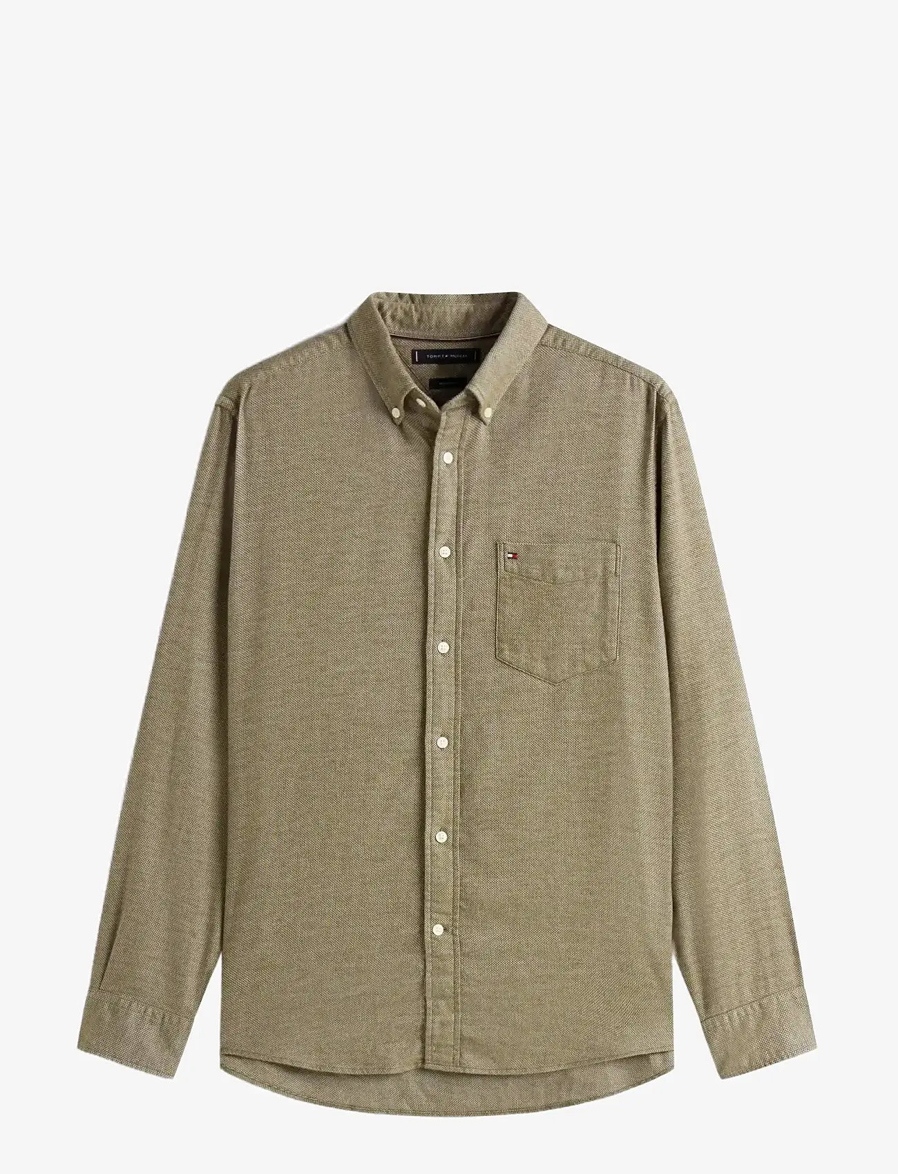 Tommy Hilfiger - FLANNEL DOBBY RF SHIRT - tavalised t-särgid - huntsman green - 1