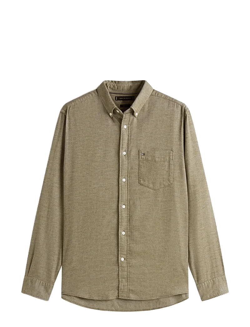 Tommy Hilfiger - FLANNEL DOBBY RF SHIRT - tavalised t-särgid - huntsman green - 1