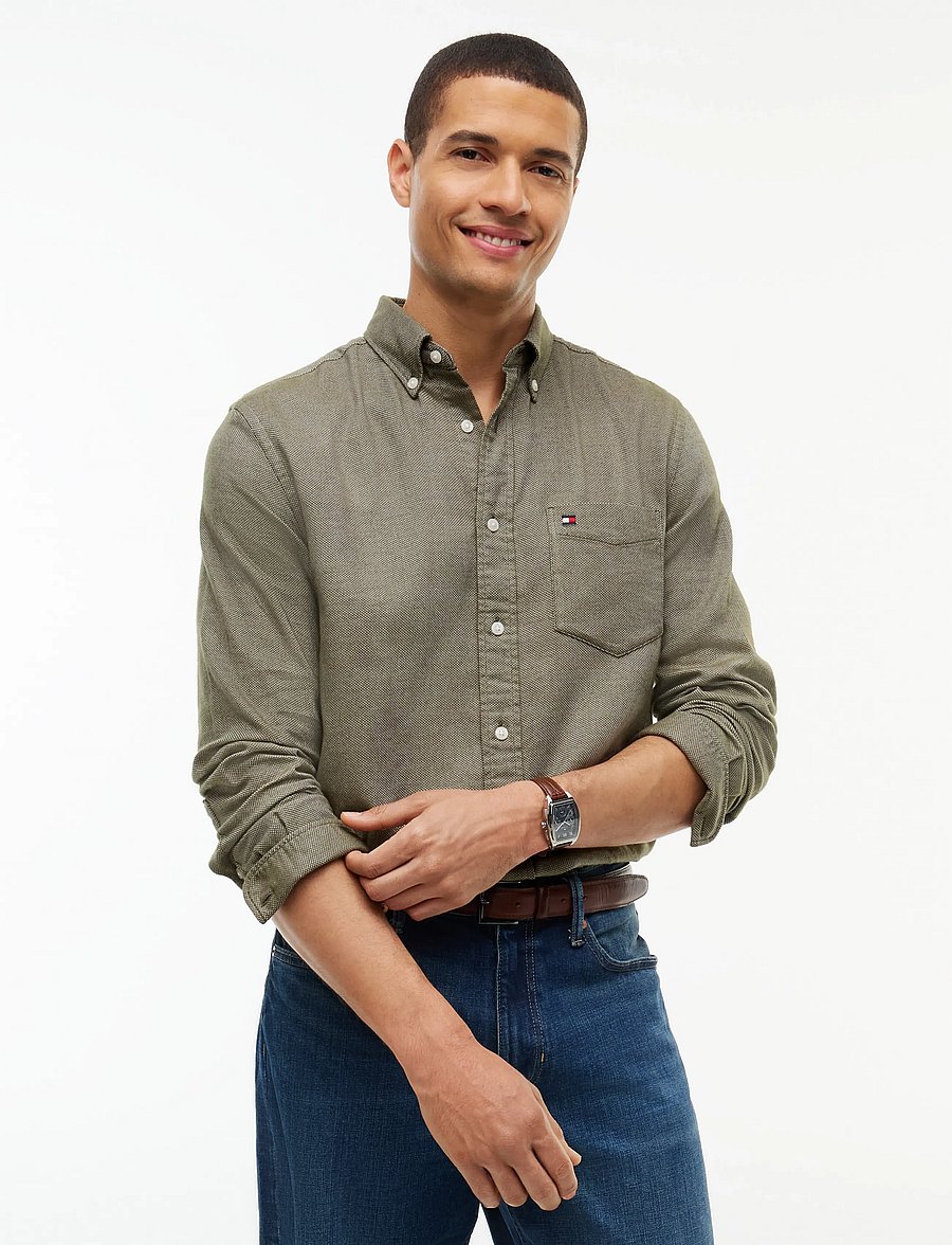 Tommy Hilfiger - FLANNEL DOBBY RF SHIRT - flanellsärgid - huntsman green - 0