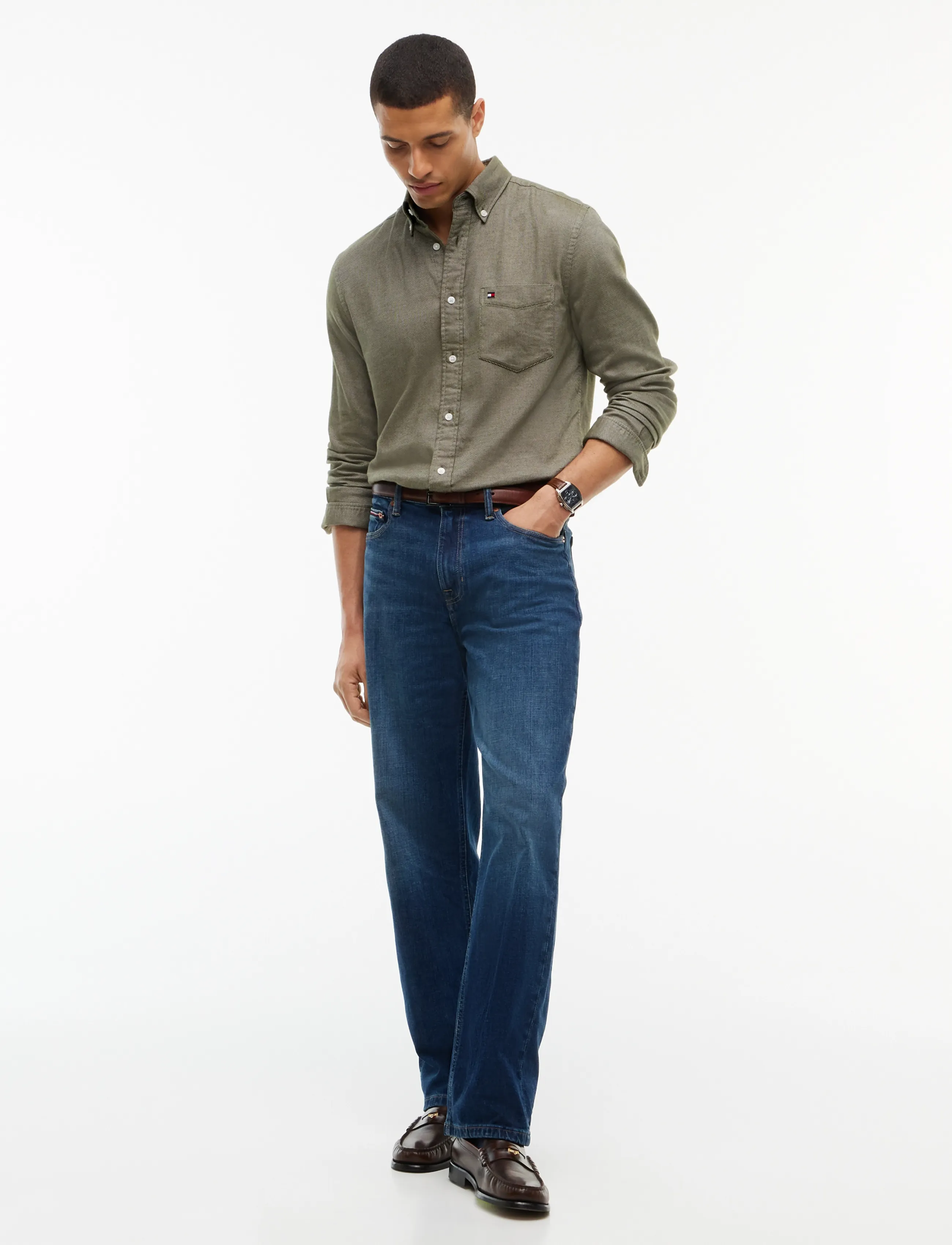 Tommy Hilfiger - FLANNEL DOBBY RF SHIRT - flanellskjortor - huntsman green - 4