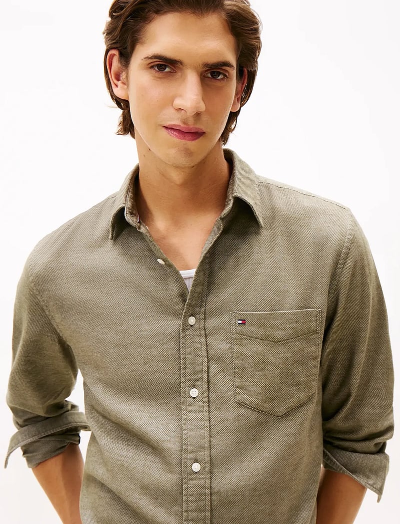 Tommy Hilfiger - FLANNEL DOBBY RF SHIRT - tavalised t-särgid - huntsman green - 4