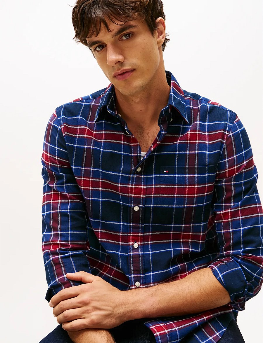 Tommy Hilfiger - HERO FLANNEL TARTN CHCK RF SHIRT - karierte hemden - preppy navy check - 5