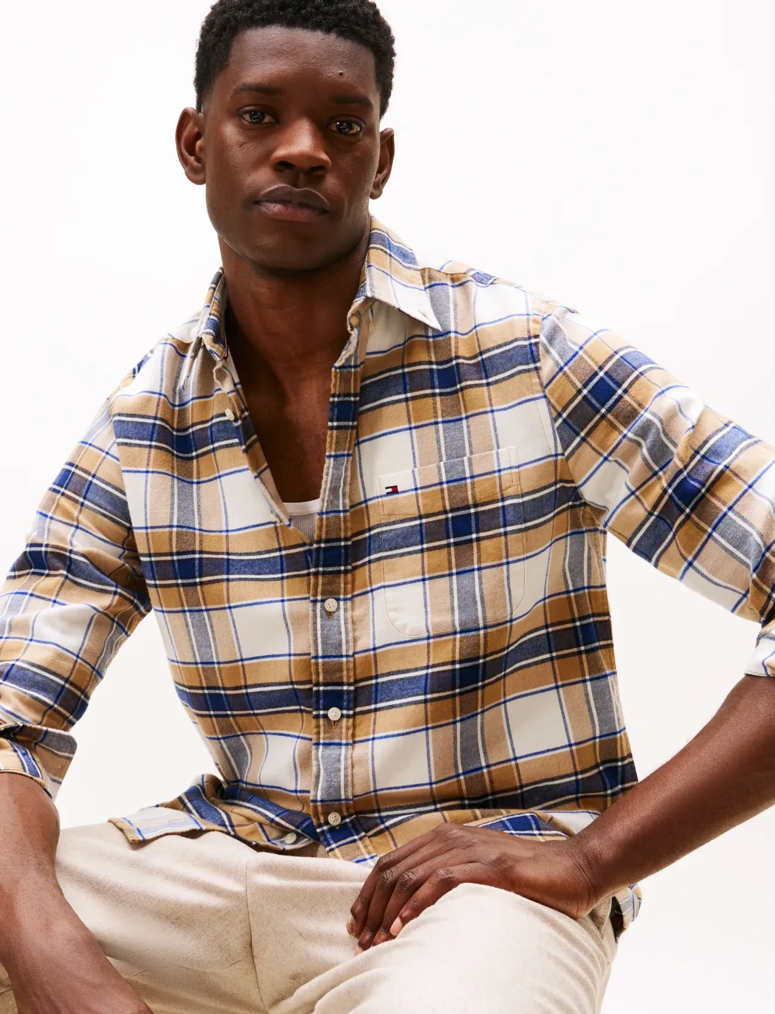 Tommy Hilfiger - HERO FLANNEL TARTN CHCK RF SHIRT - ternede skjorter - safari canvas   check - 5