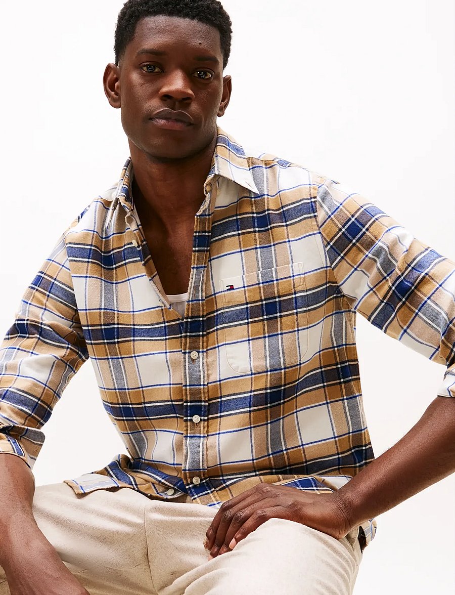 Tommy Hilfiger - HERO FLANNEL TARTN CHCK RF SHIRT - ternede skjorter - safari canvas check - 5